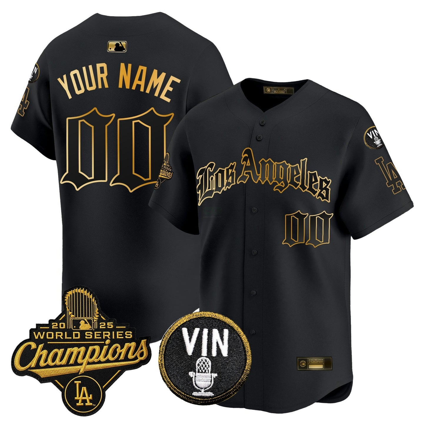 Camisa MLB 2025 World Series Champions Vapor Premier Limited Jersey – LA Gothic Edition
