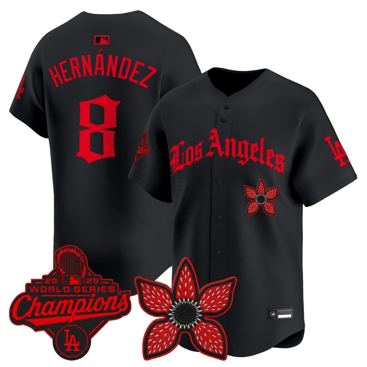 Camisa MLB 2025 World Series Champions x Stranger Things Vapor Premier Jersey
