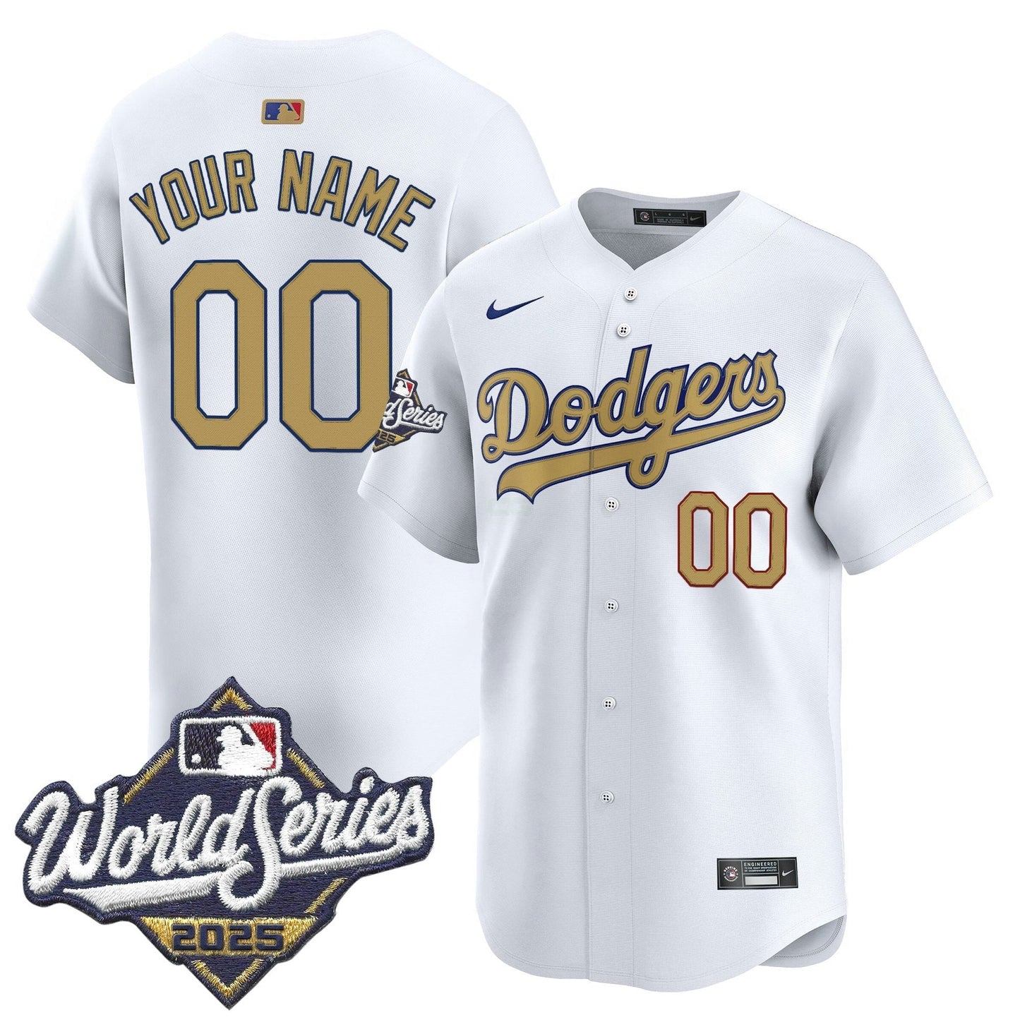 Camisa MLB 2025 World Series Dourada Vapor Premier Limited Jersey - Custom