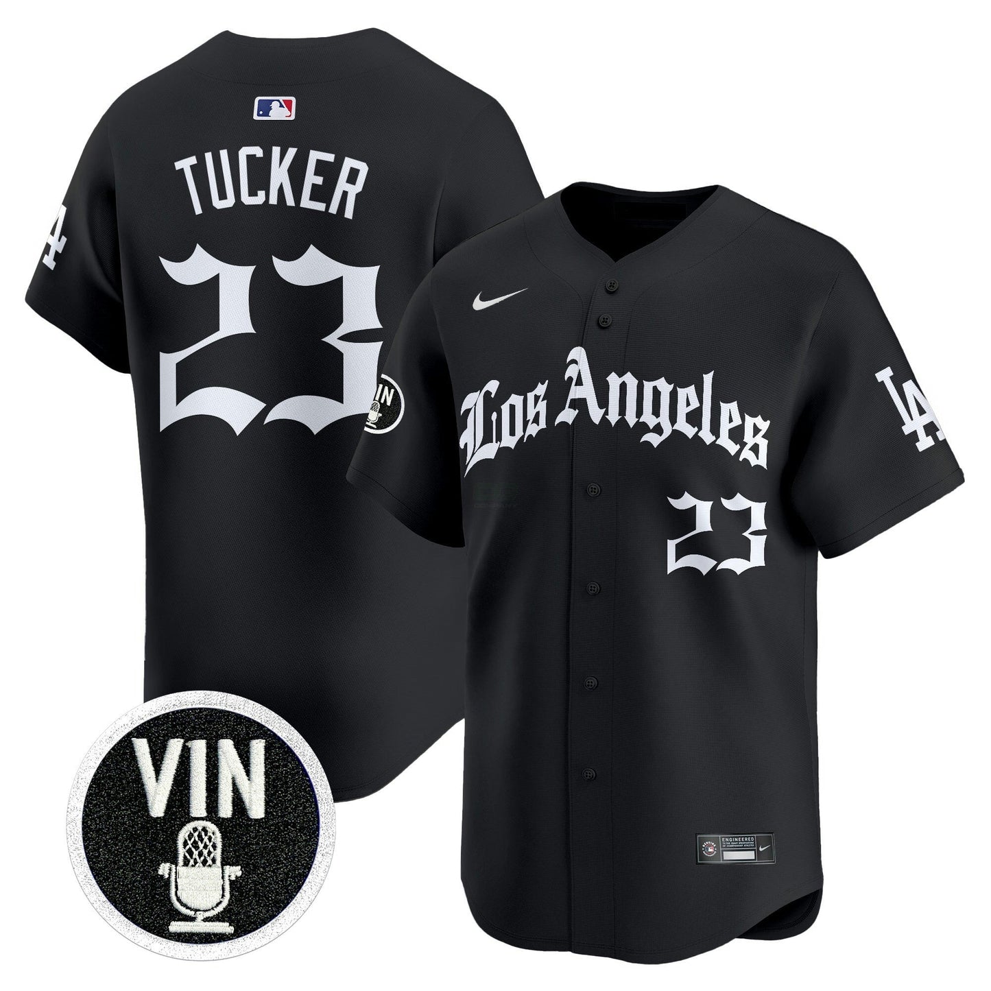 Camisa MLB #23 Kyle Tucker Los Angeles “LA Gothic Style” Vapor Premier Limited Jersey