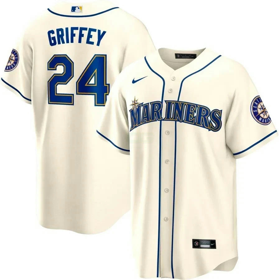 Camisa MLB Seattle Mariners 24 Creme Jersey - Creme