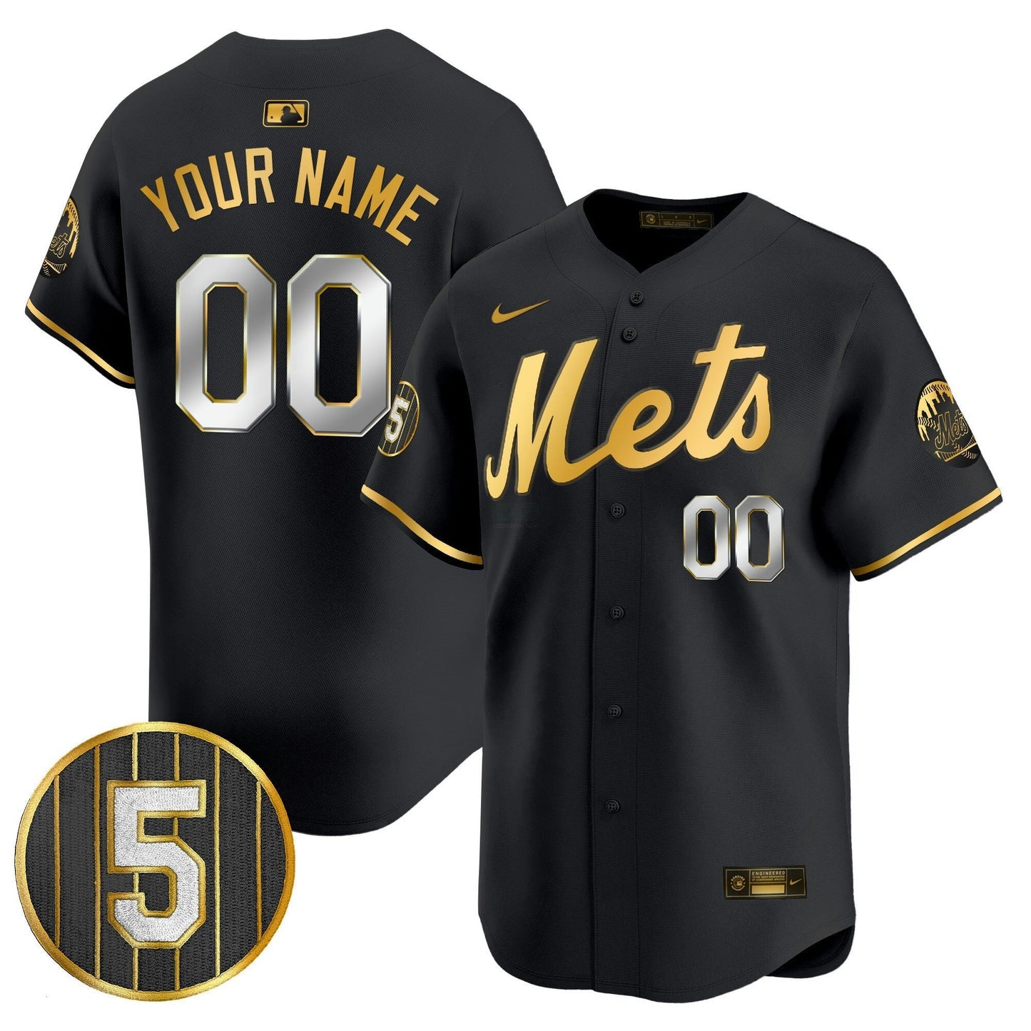 Camisa MLB #5 David Wright Number Retirement Patch Vapor Premier Limited Jersey