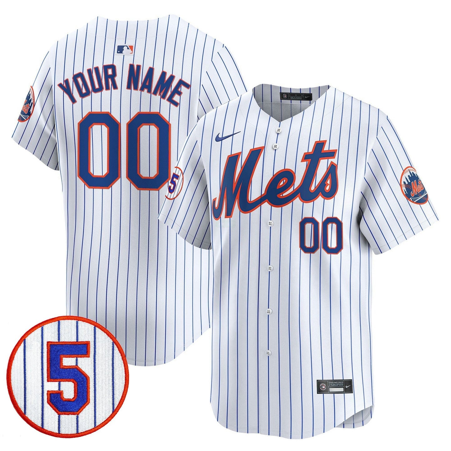 Camisa MLB #5 David Wright Number Retirement Patch Vapor Premier Limited Jersey