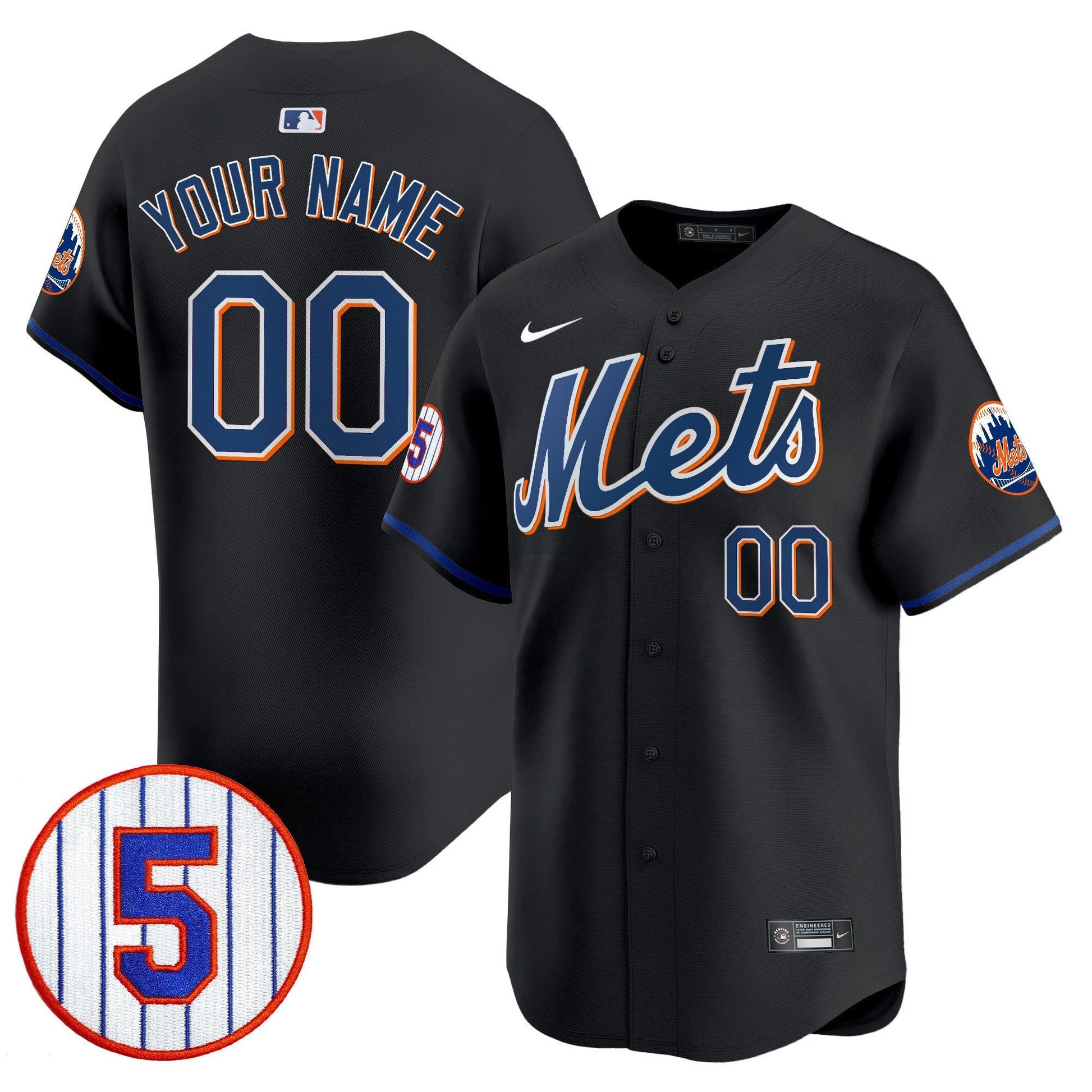 Camisa MLB #5 David Wright Number Retirement Patch Vapor Premier Limited Jersey