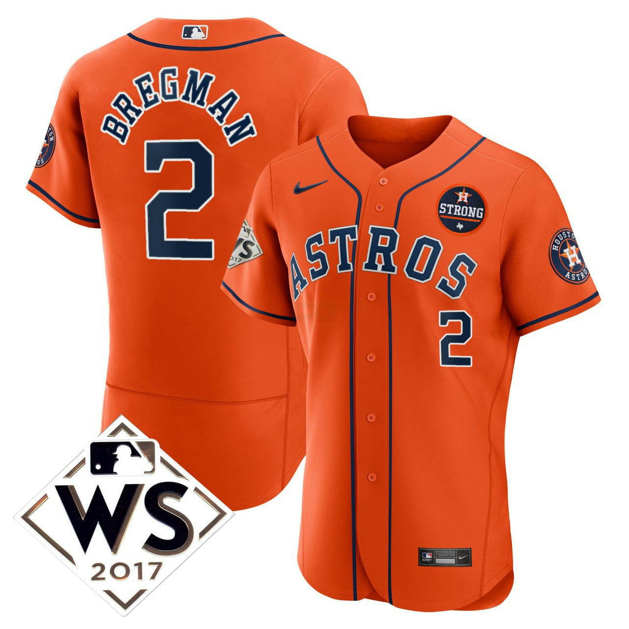 Camisa MLB Alex Bregman Houston 2017 World Series Jersey - Laranja