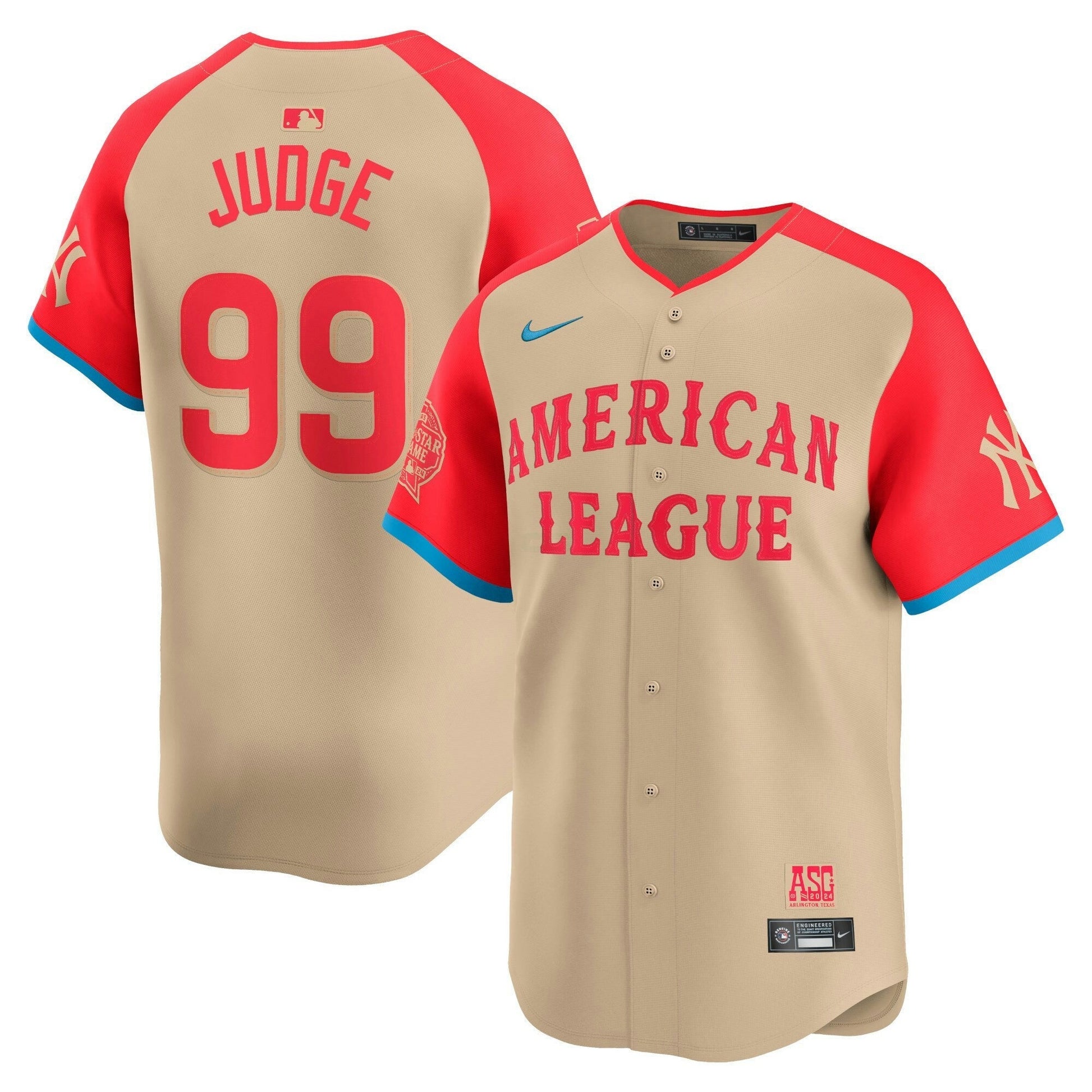 Camisa MLB New York Yankees American League 2024 All-Star Game Limited Jersey – Creme