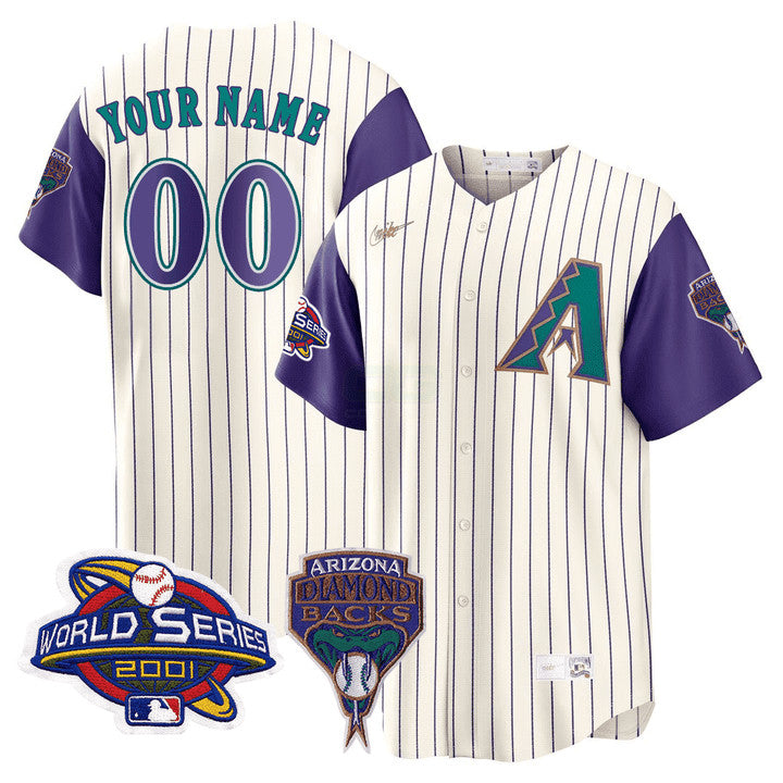 Camisa MLB Arizona 2001 World Series Patch Throwback Jersey - 2001 World Series Patch