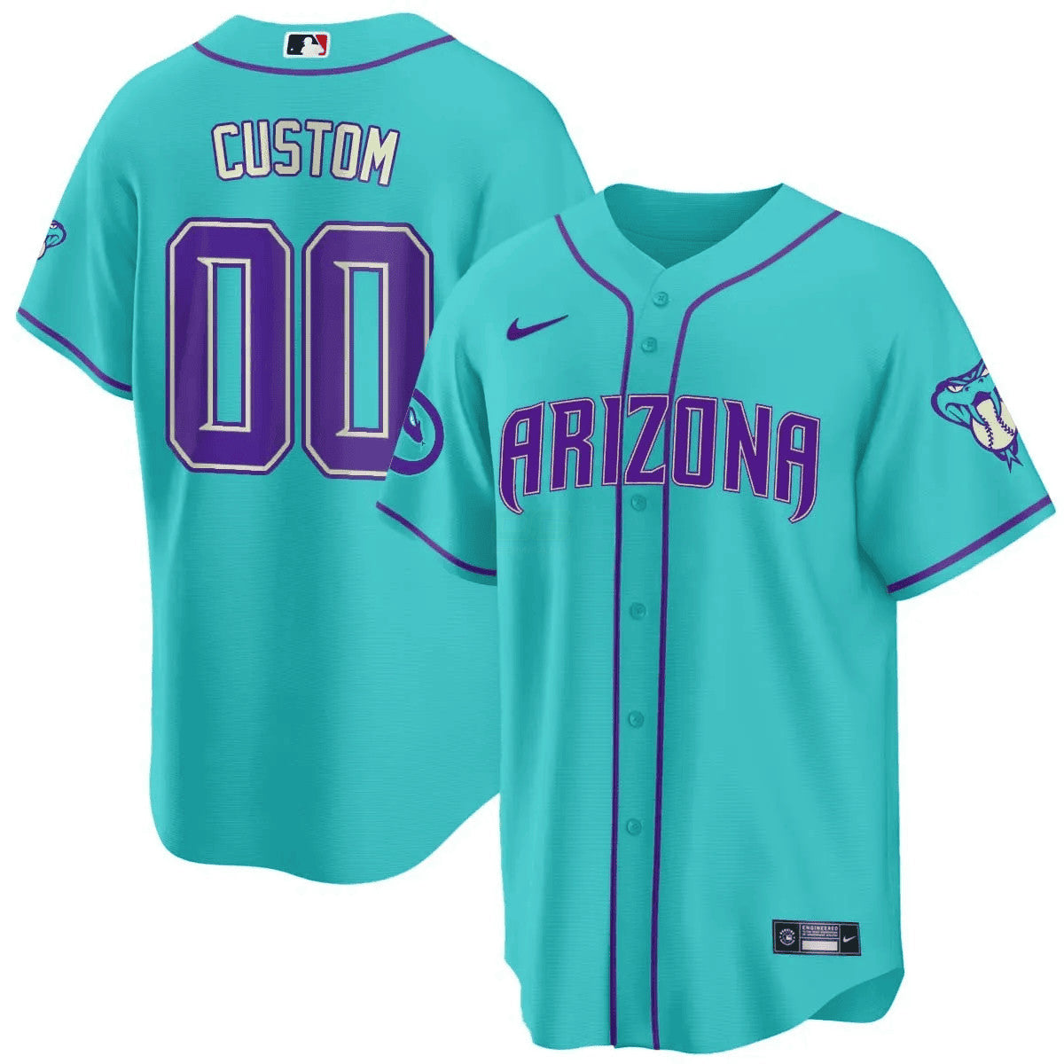 Camisa MLB Arizona 2024 Azul-petróleo Roxa Jersey