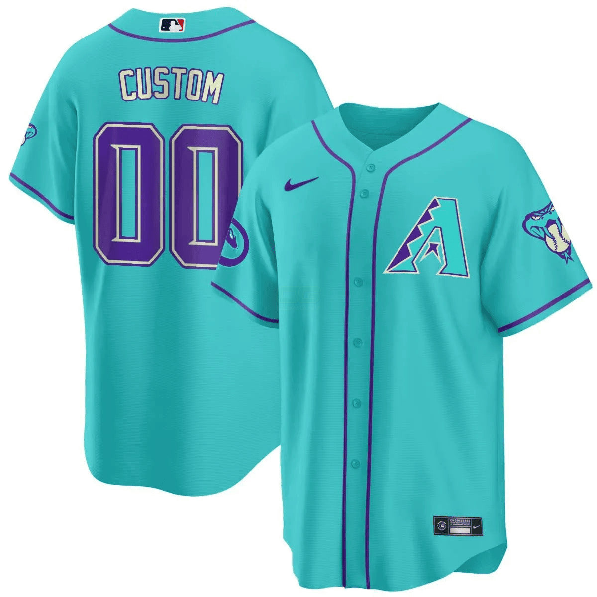 Camisa MLB Arizona 2024 Azul-petróleo Roxa Jersey