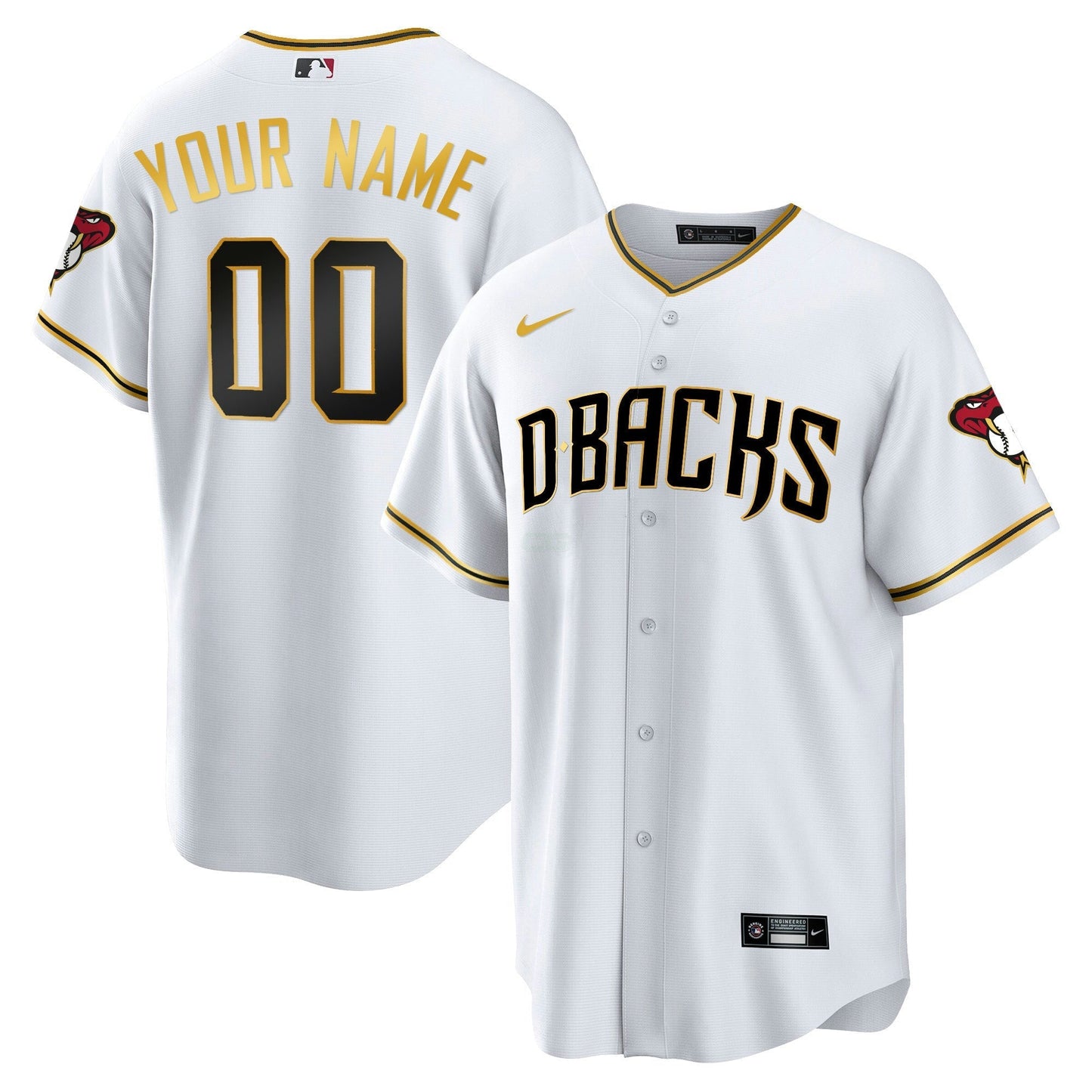 Camisa MLB Arizona Cool Base Dourada Trim Jersey