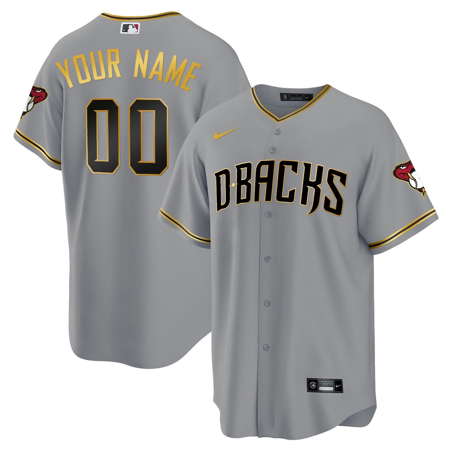 Camisa MLB Arizona Cool Base Dourada Trim Jersey
