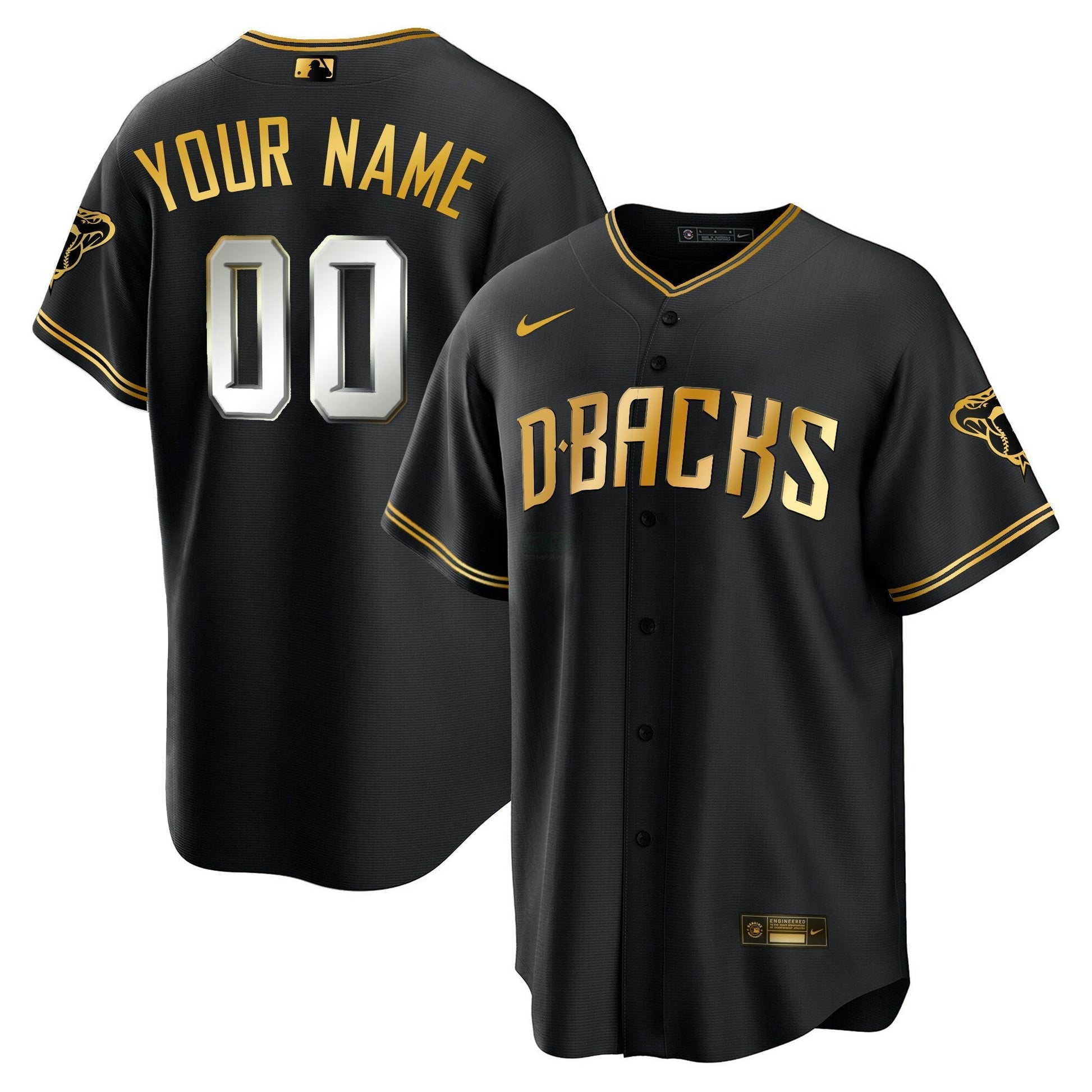 Camisa MLB Arizona Cool Base Dourada Trim Jersey