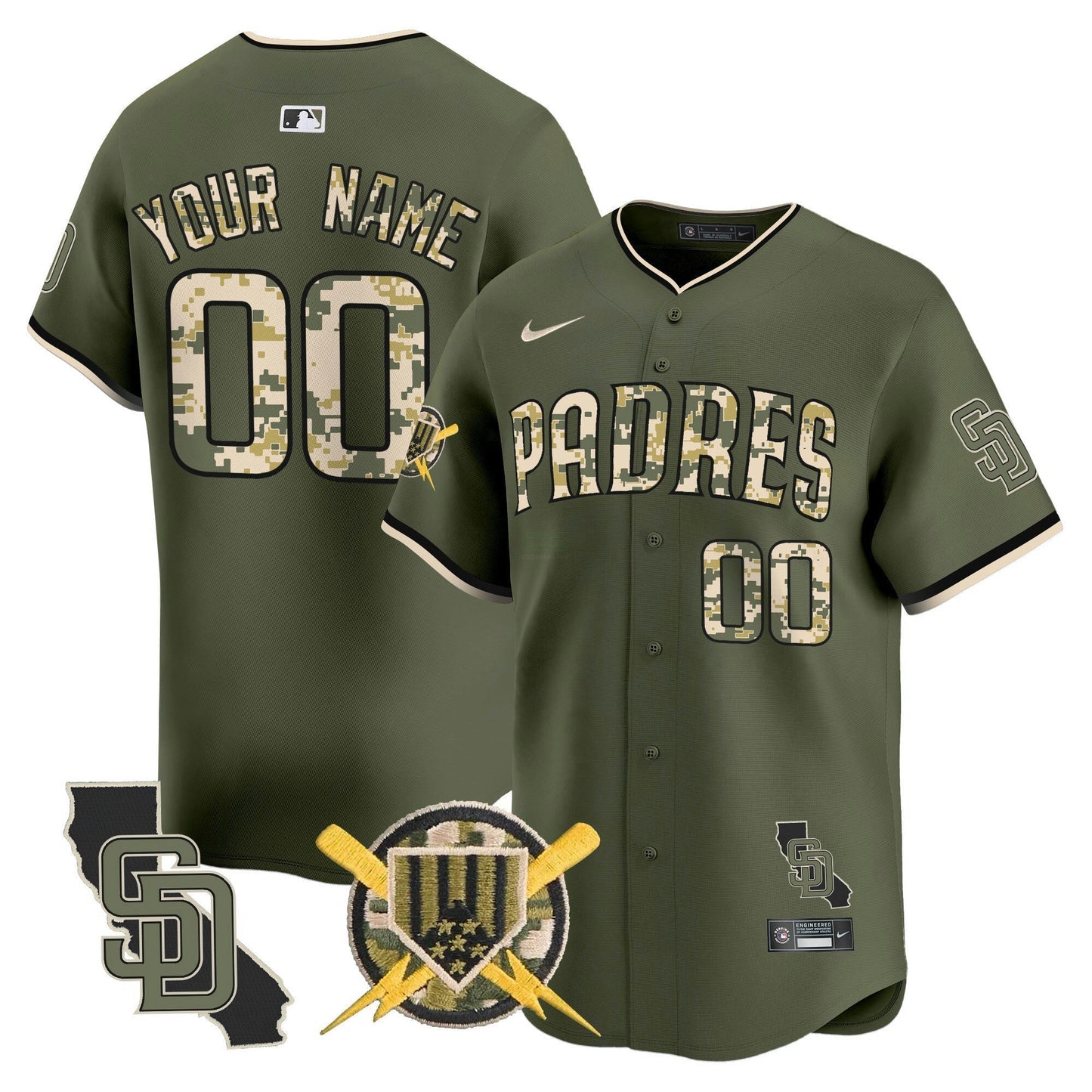 Camisa MLB San Diego Padres Armed Forces Day Vapor Premier Limited Jersey