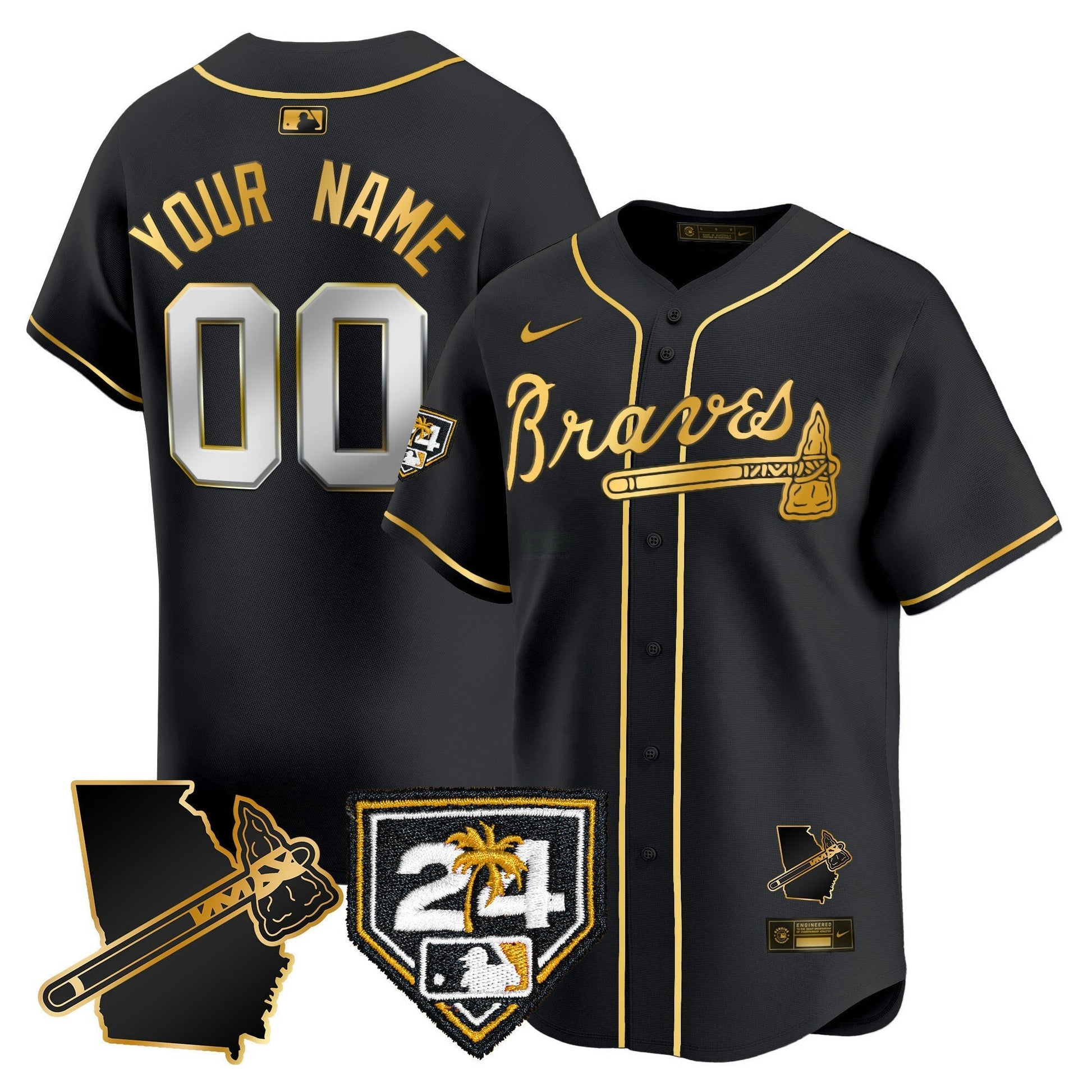 Camisa MLB Atlanta 2024 Spring Training & Georgia Patch Vapor Premier Limited Jersey
