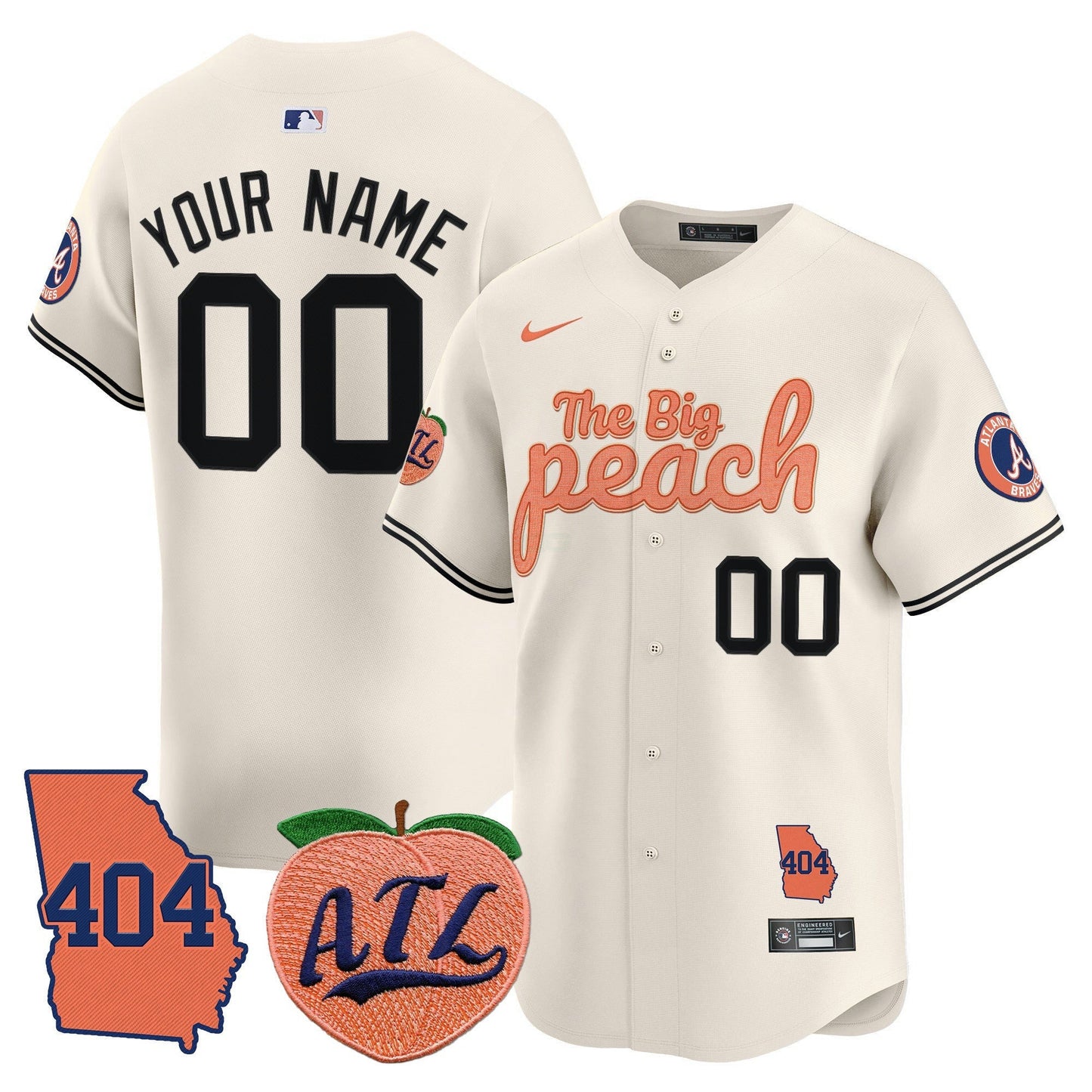 Camisa MLB Atlanta 404 & The Big Peach Vapor Premier Limited Jersey