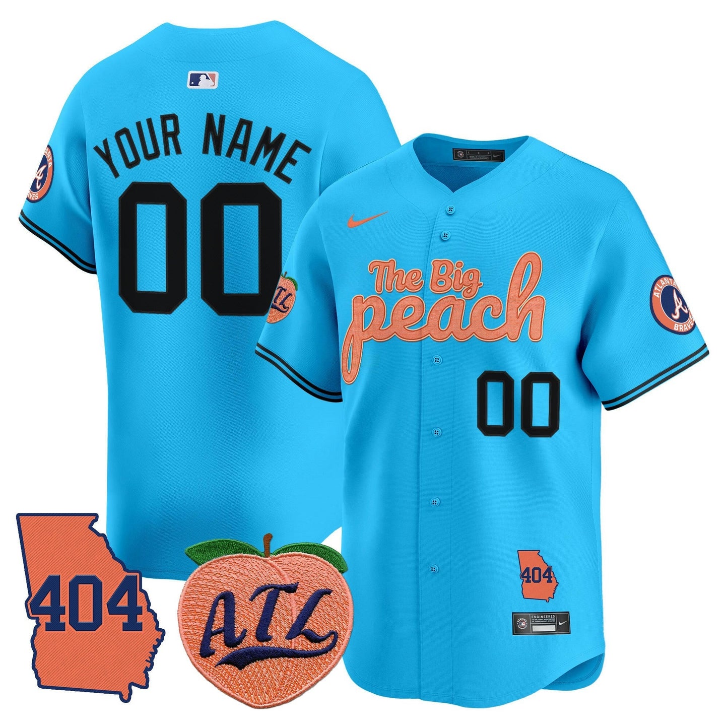 Camisa MLB Atlanta 404 & The Big Peach Vapor Premier Limited Jersey