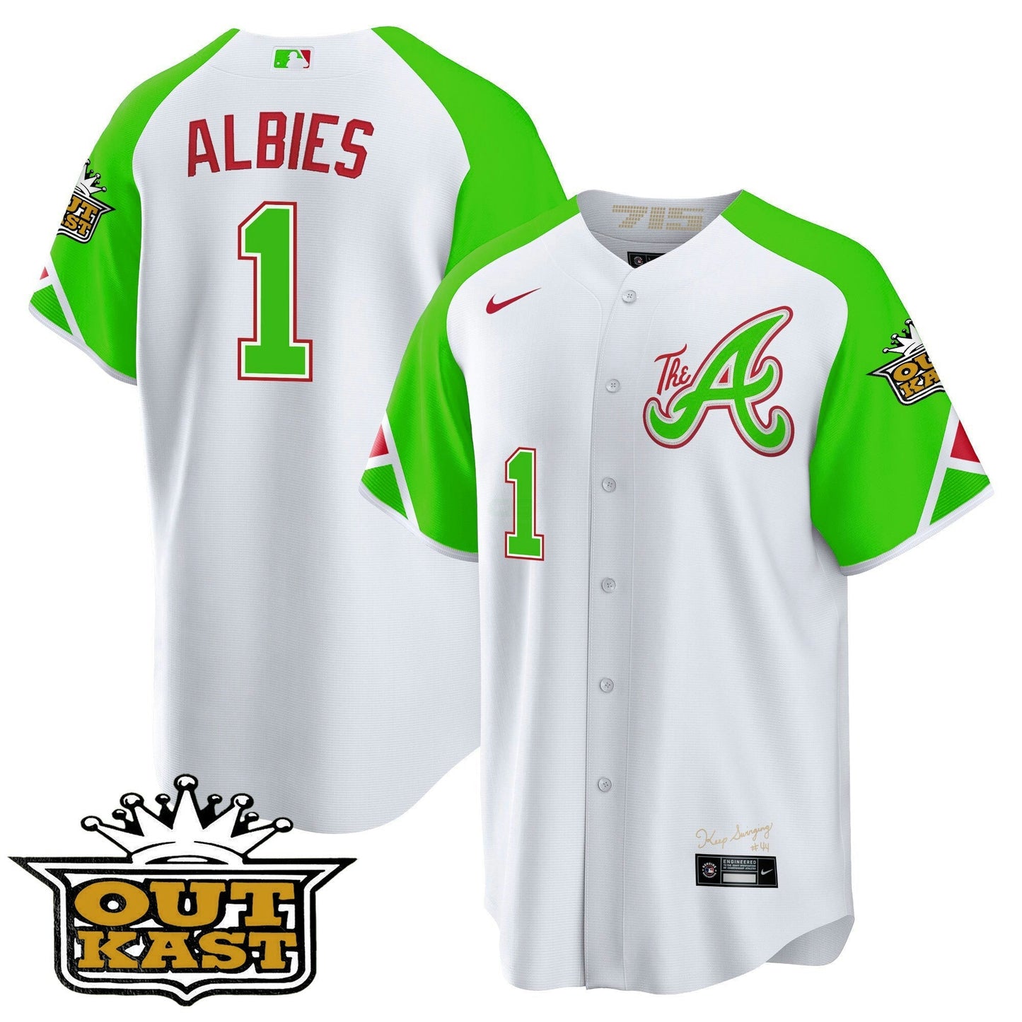 Camisa MLB Atlanta Atliens 2023 City Connect Bright Verde Cool Base Jersey