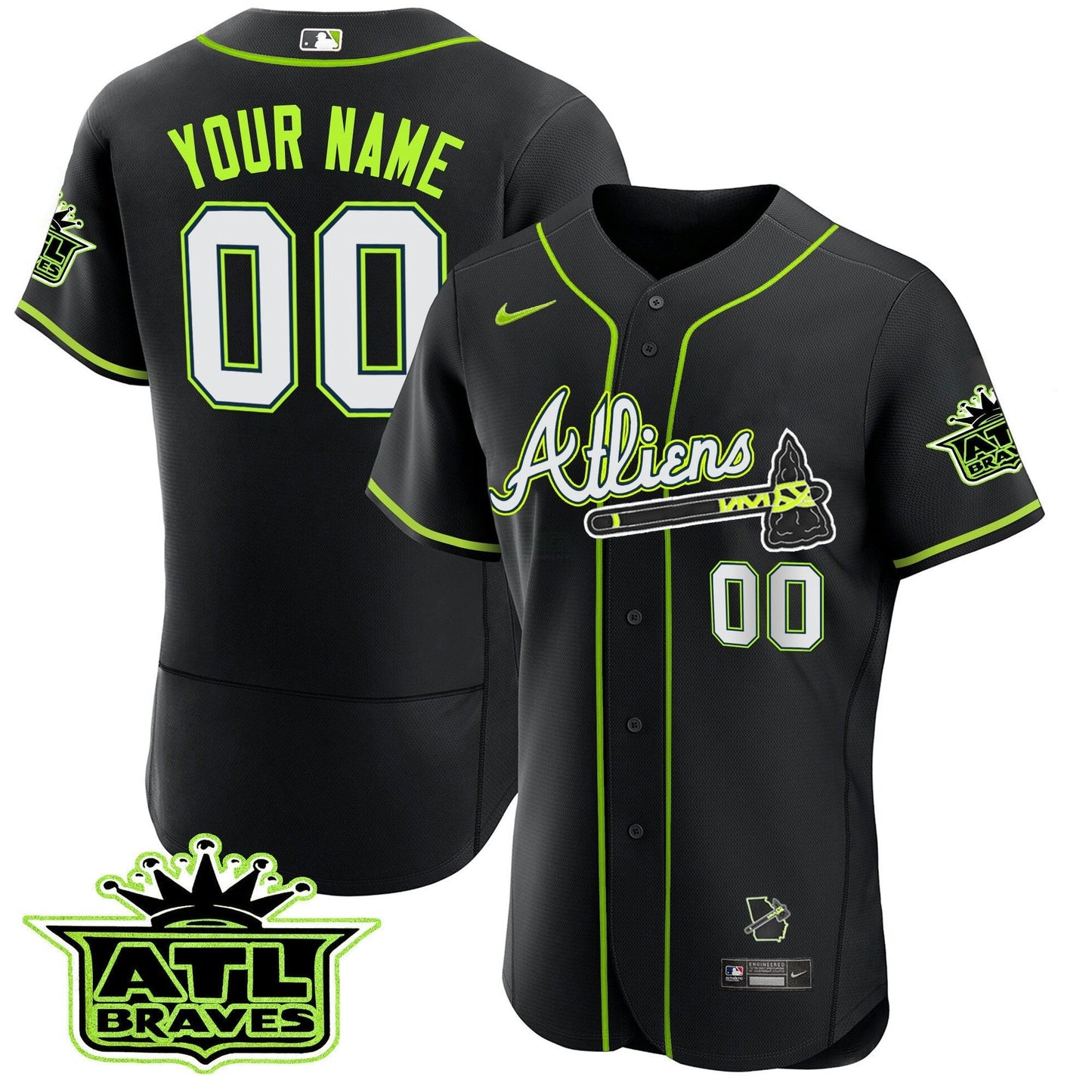 Camisa MLB Atlanta Atliens ATL Patch Flex Base Jersey