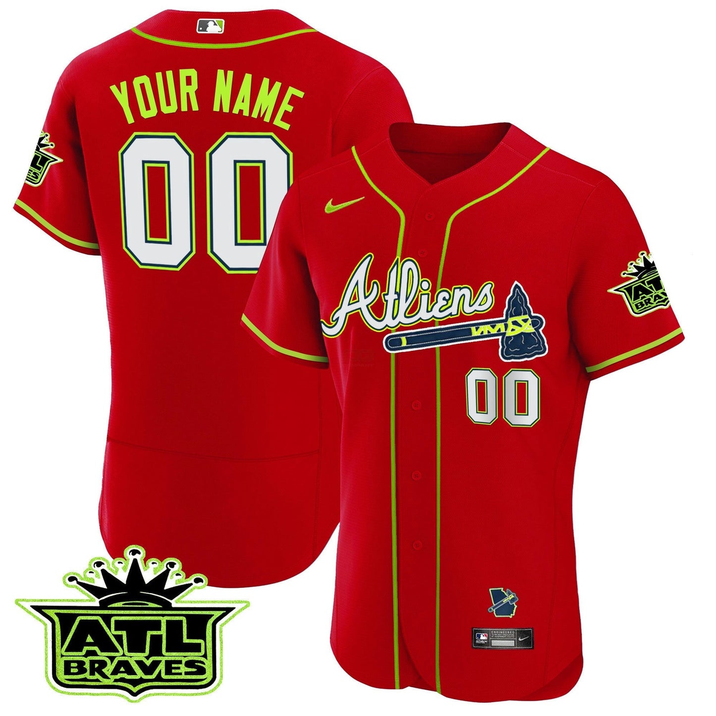 Camisa MLB Atlanta Atliens ATL Patch Flex Base Jersey