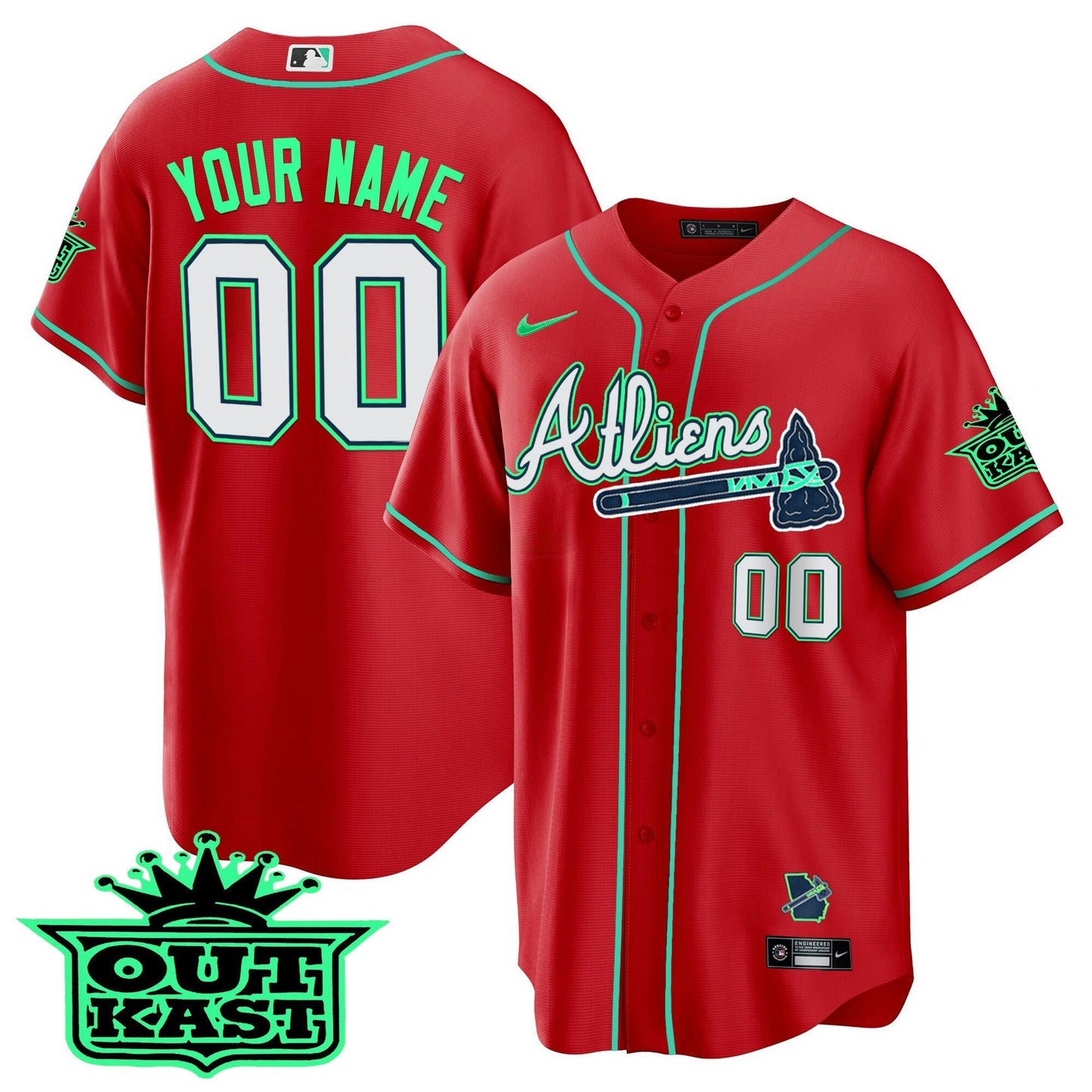 Camisa MLB Atlanta Atliens Cool Base Jersey – Galaxy Version – Stitched