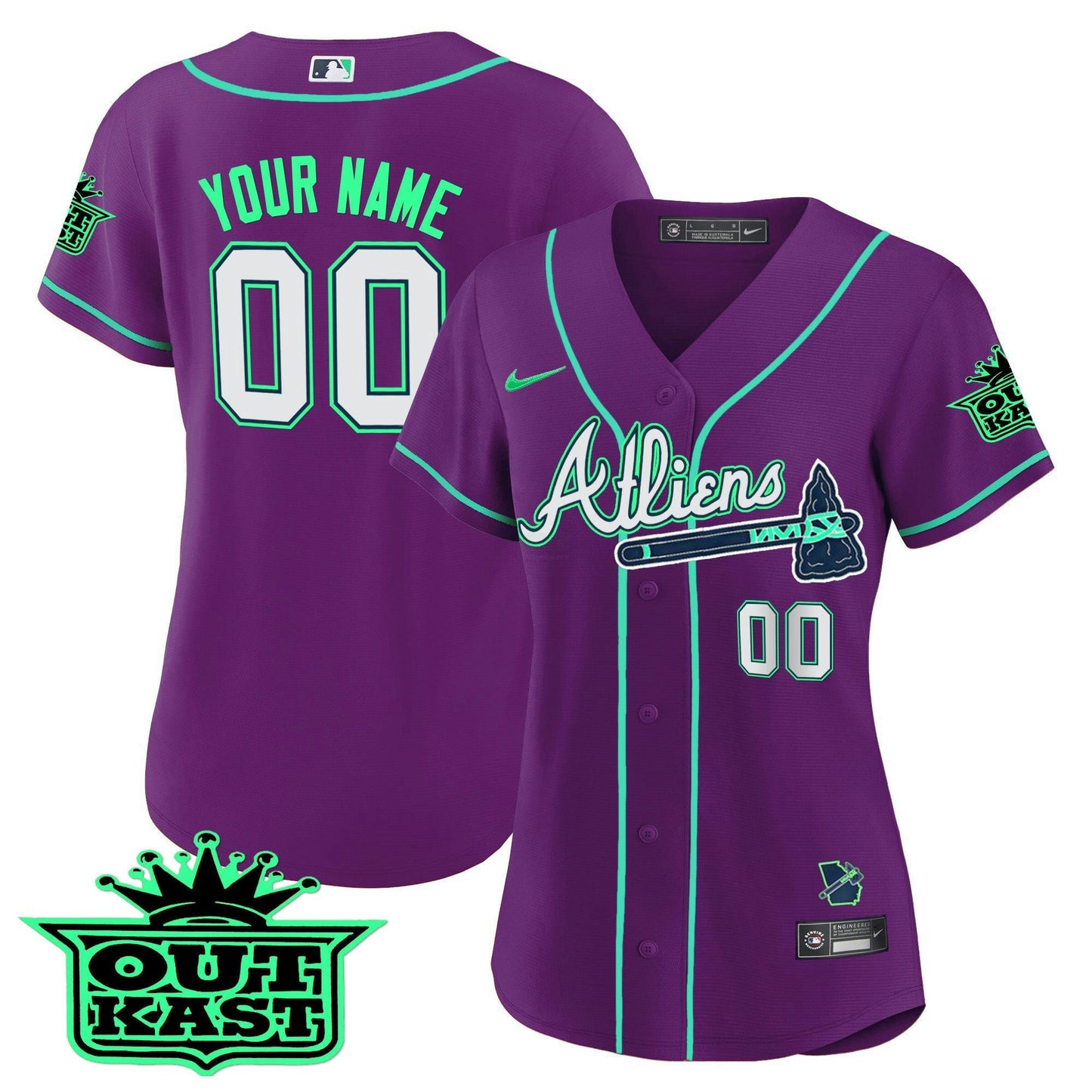 Camisa MLB Atlanta Atliens Cool Base Jersey – Galaxy Version – Stitched