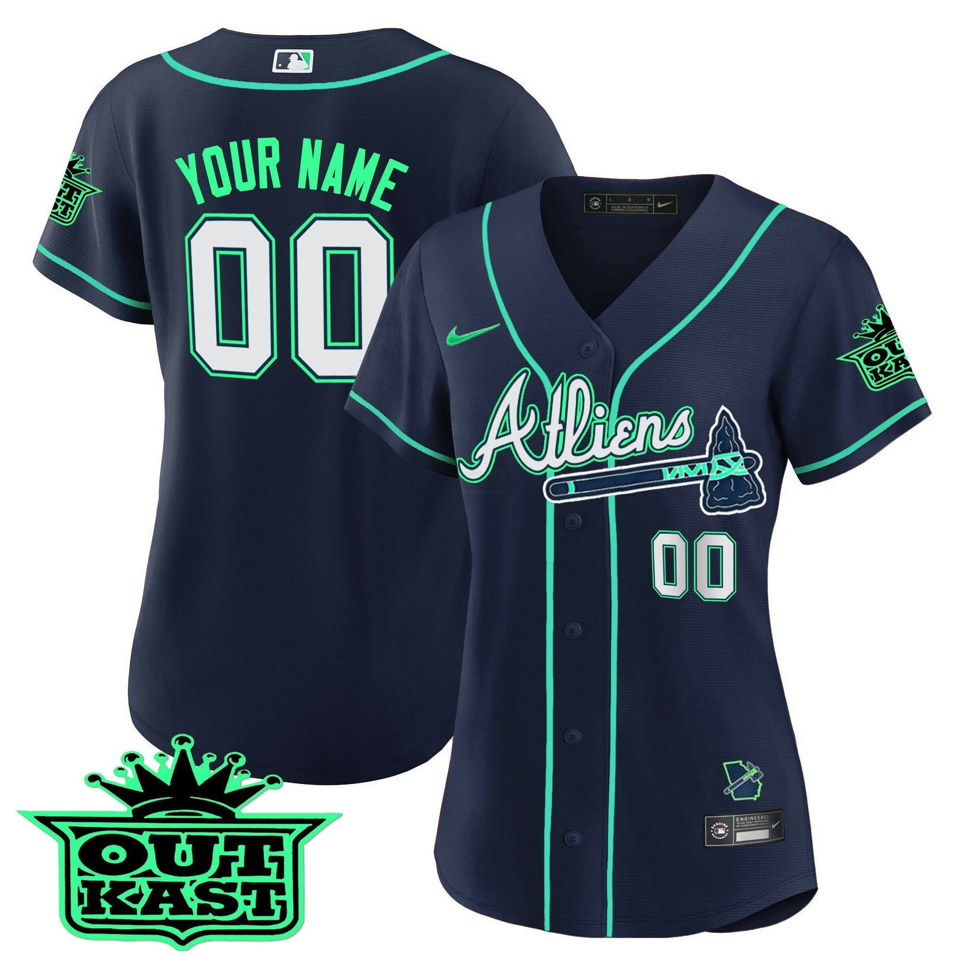 Camisa MLB Atlanta Atliens Cool Base Jersey – Galaxy Version – Stitched