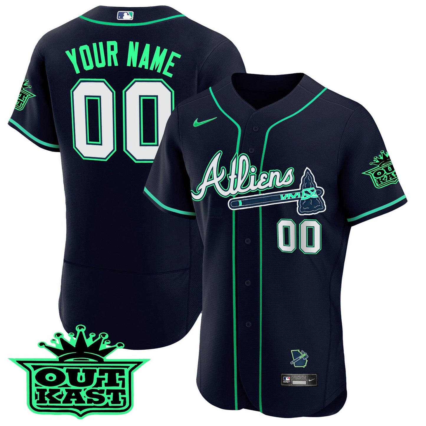Camisa MLB Atlanta Atliens Flex Base Jersey – Galaxy Version – Stitched
