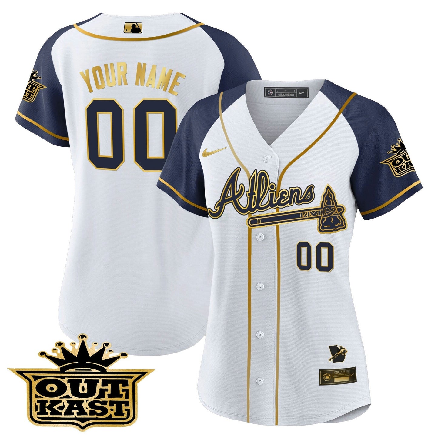 Camisa MLB Atlanta Atliens Gold Alternativa Cool Base Jersey