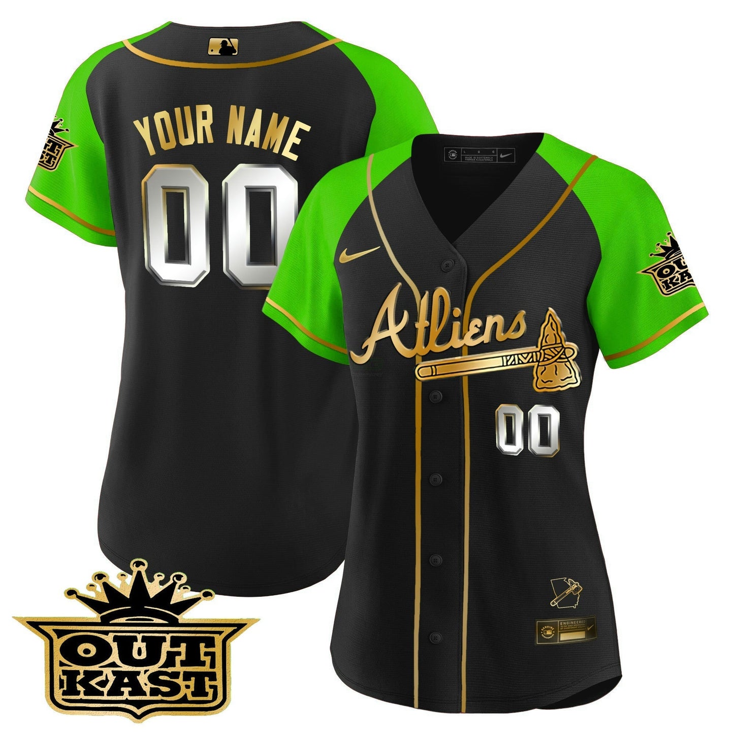 Camisa MLB Atlanta Atliens Gold Alternativa Flex Base Jersey