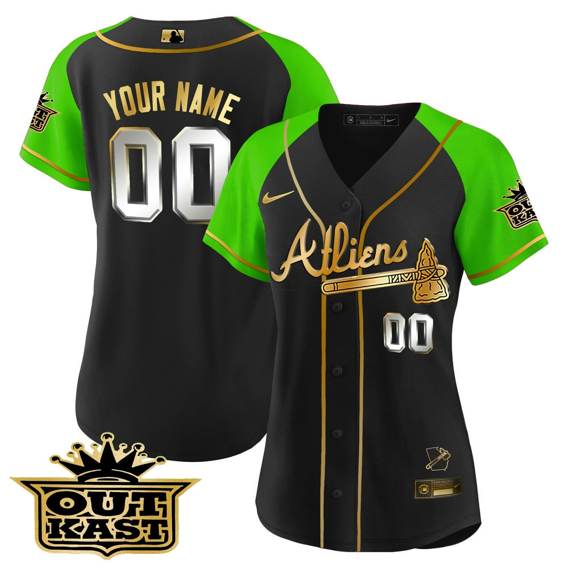 Camisa MLB Atlanta Atliens Gold Alternativa Flex Base Jersey