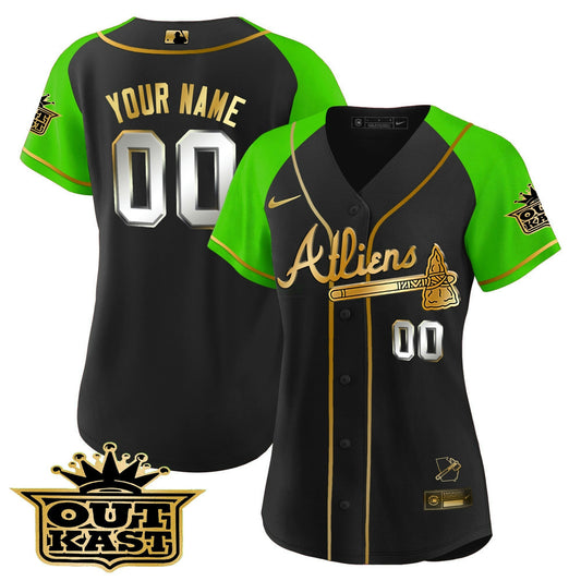 Camisa MLB Atlanta Atliens Gold Alternativa Flex Base Jersey
