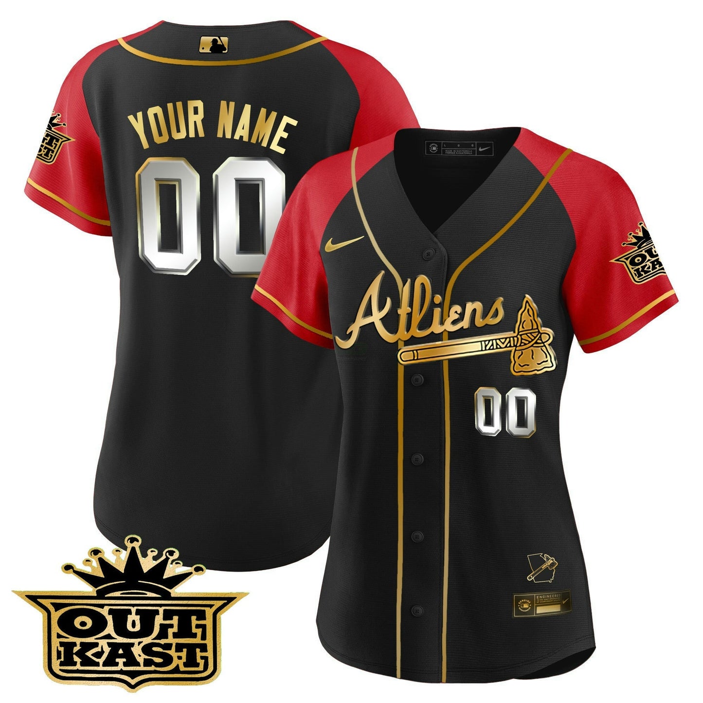 Camisa MLB Atlanta Atliens Gold Alternativa Flex Base Jersey