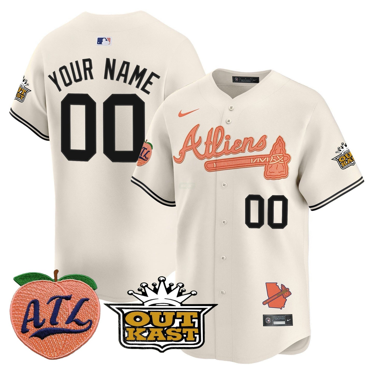 Camisa MLB Atlanta Atliens & Peach Vapor Premier Limited Jersey