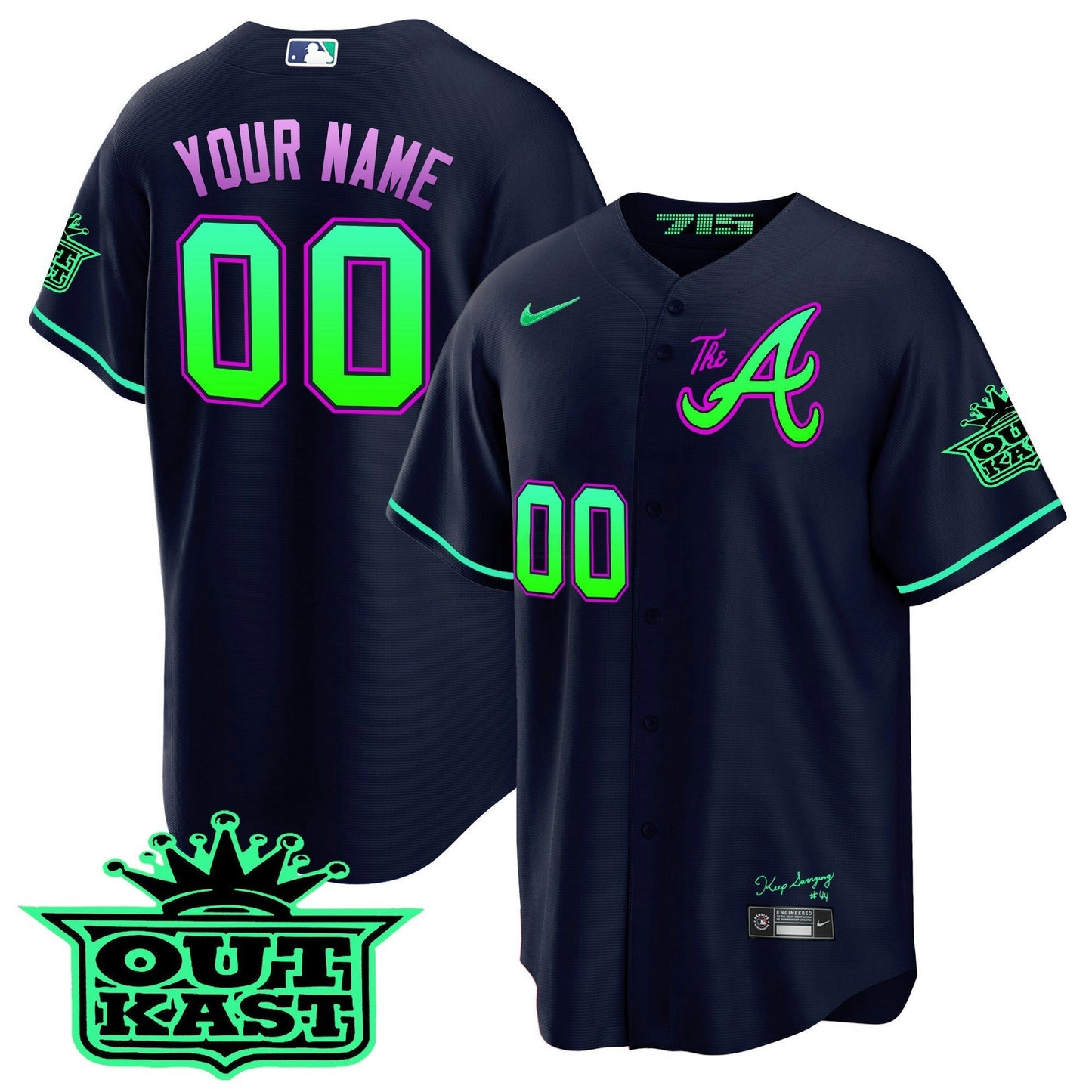 Camisa MLB Atlanta Atliens The A Cool Base Jersey – Galaxy Version – Stitched