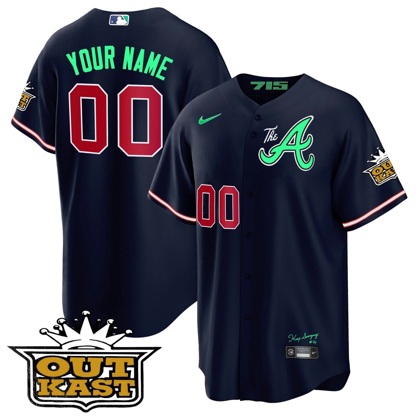 Camisa MLB Atlanta Atliens The A Cool Base Jersey – Galaxy Version – Stitched