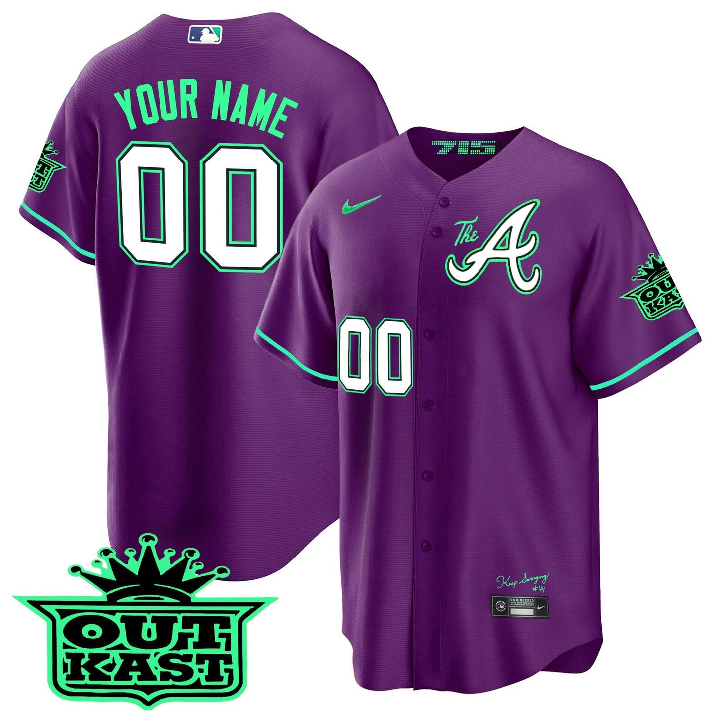 Camisa MLB Atlanta Atliens The A Cool Base Jersey – Galaxy Version – Stitched