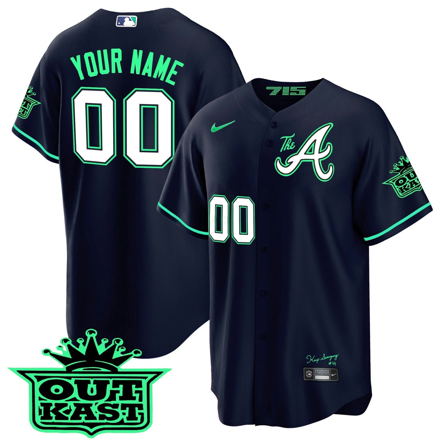 Camisa MLB Atlanta Atliens The A Cool Base Jersey – Galaxy Version – Stitched