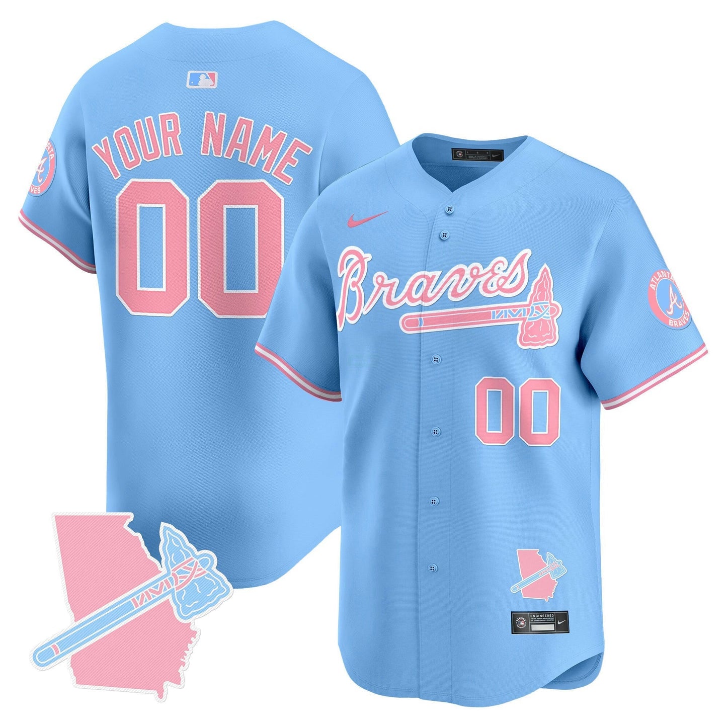 Camisa MLB Atlanta Bubblegum Pink Vapor Premier Limited Jersey