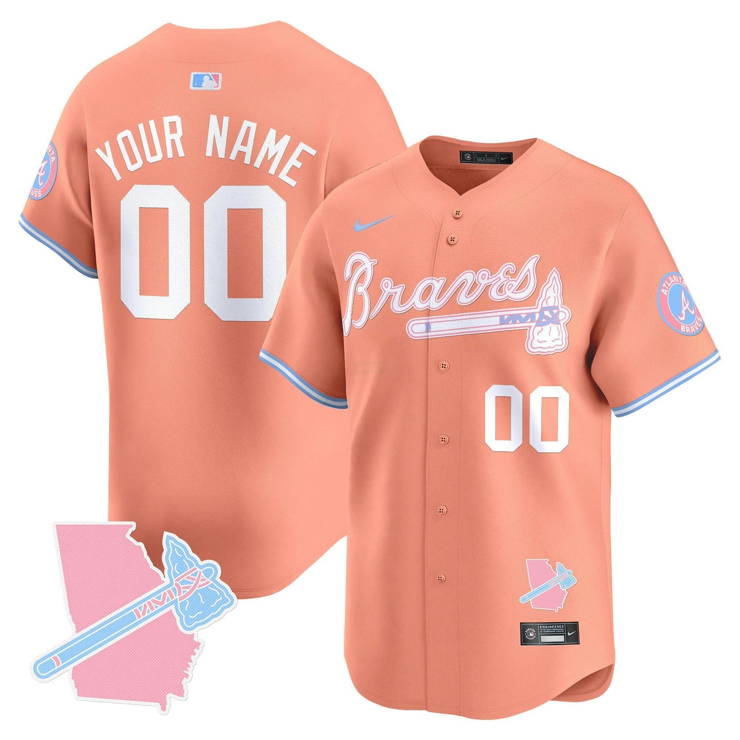 Camisa MLB Atlanta Bubblegum Pink Vapor Premier Limited Jersey