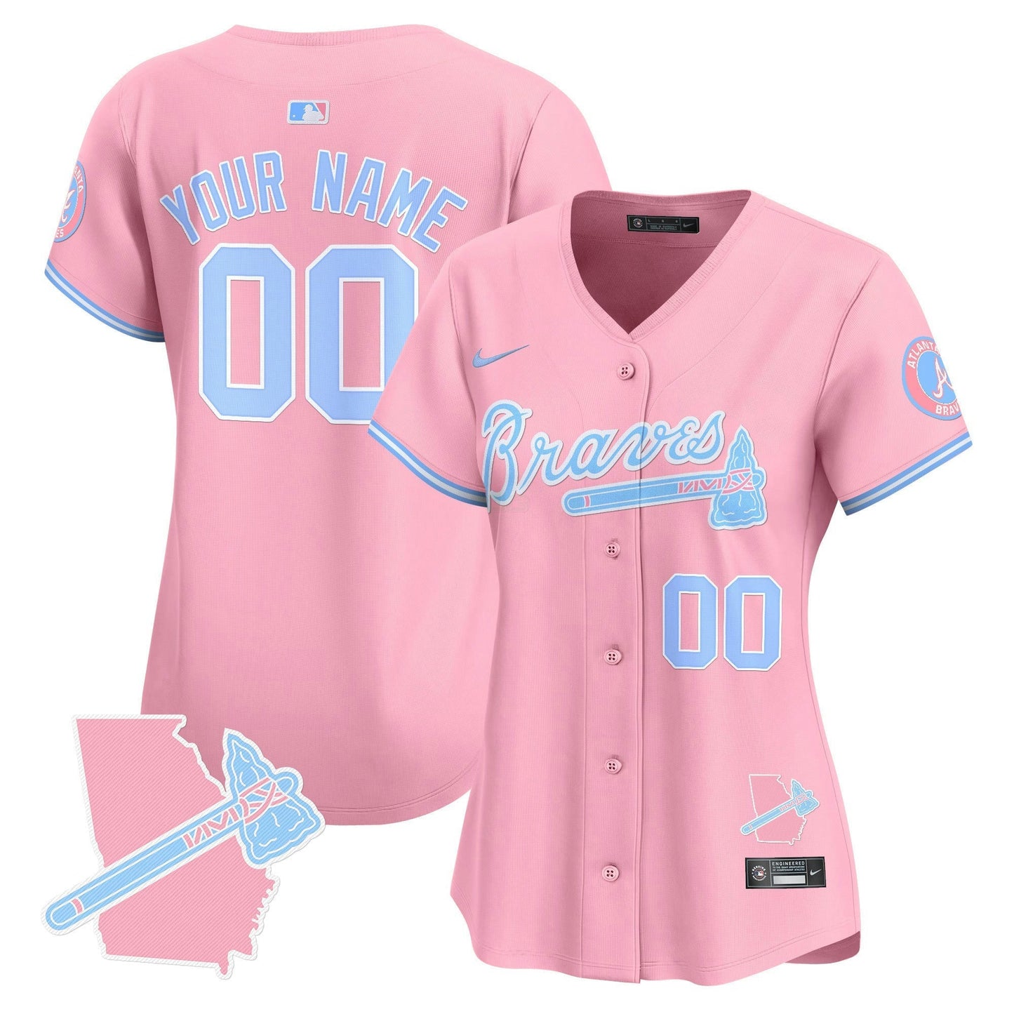 Camisa MLB Atlanta Bubblegum Pink Vapor Premier Limited Jersey