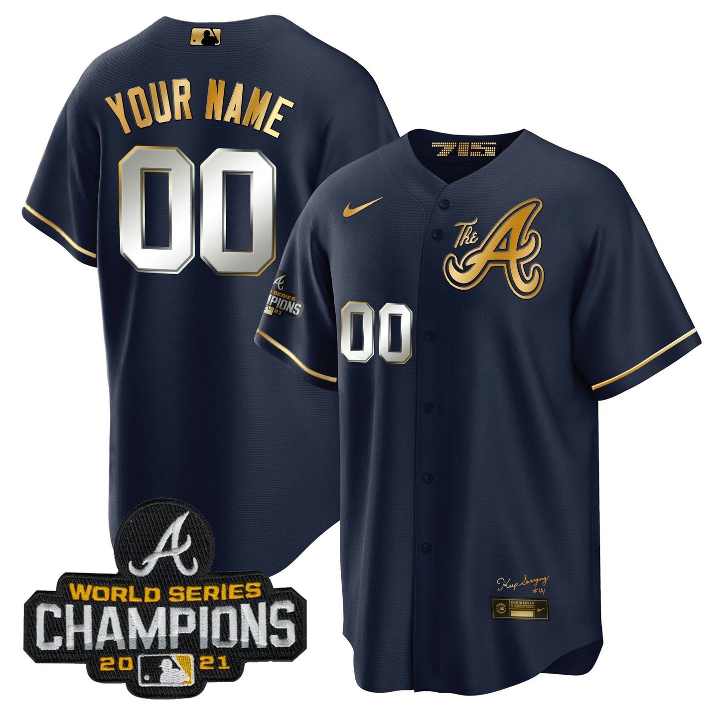 Camisa MLB Atlanta Champions City Connect Dourada Jersey