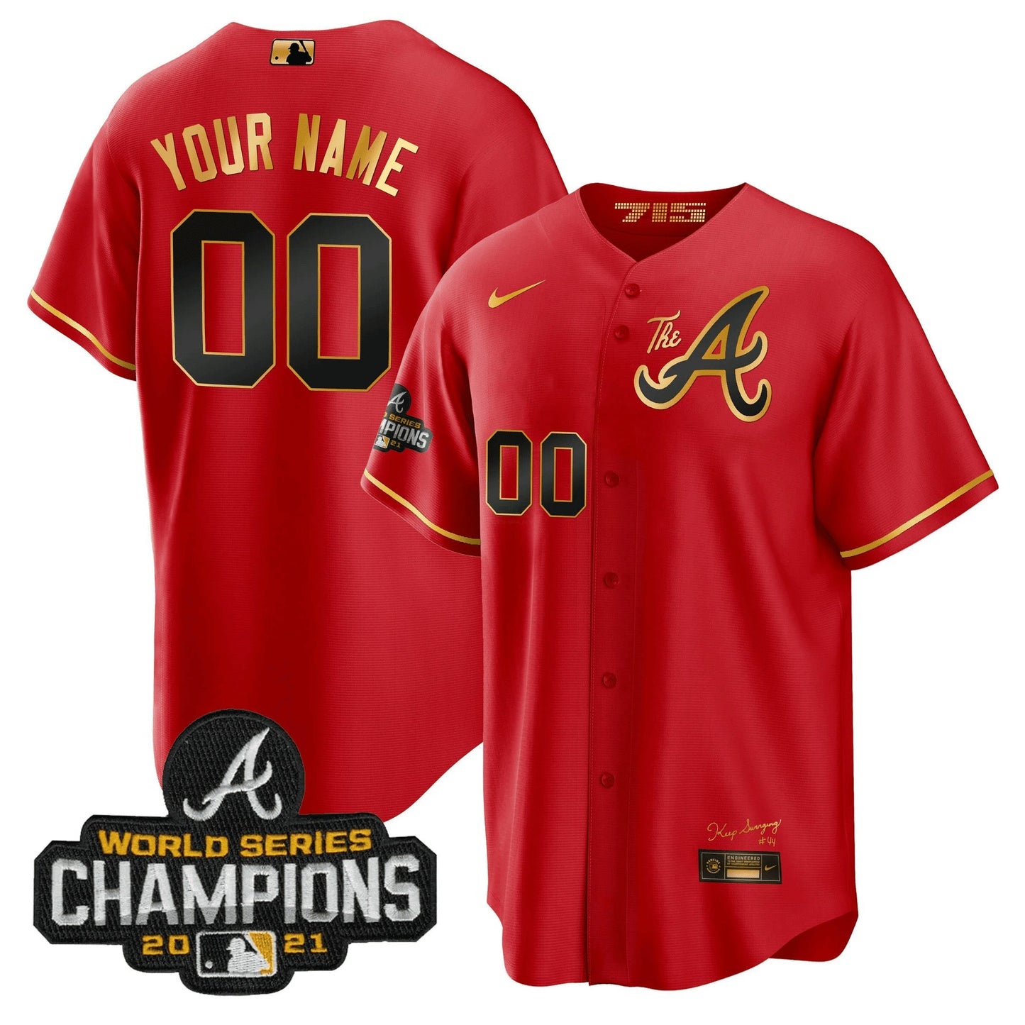 Camisa MLB Atlanta Champions City Connect Dourada Jersey