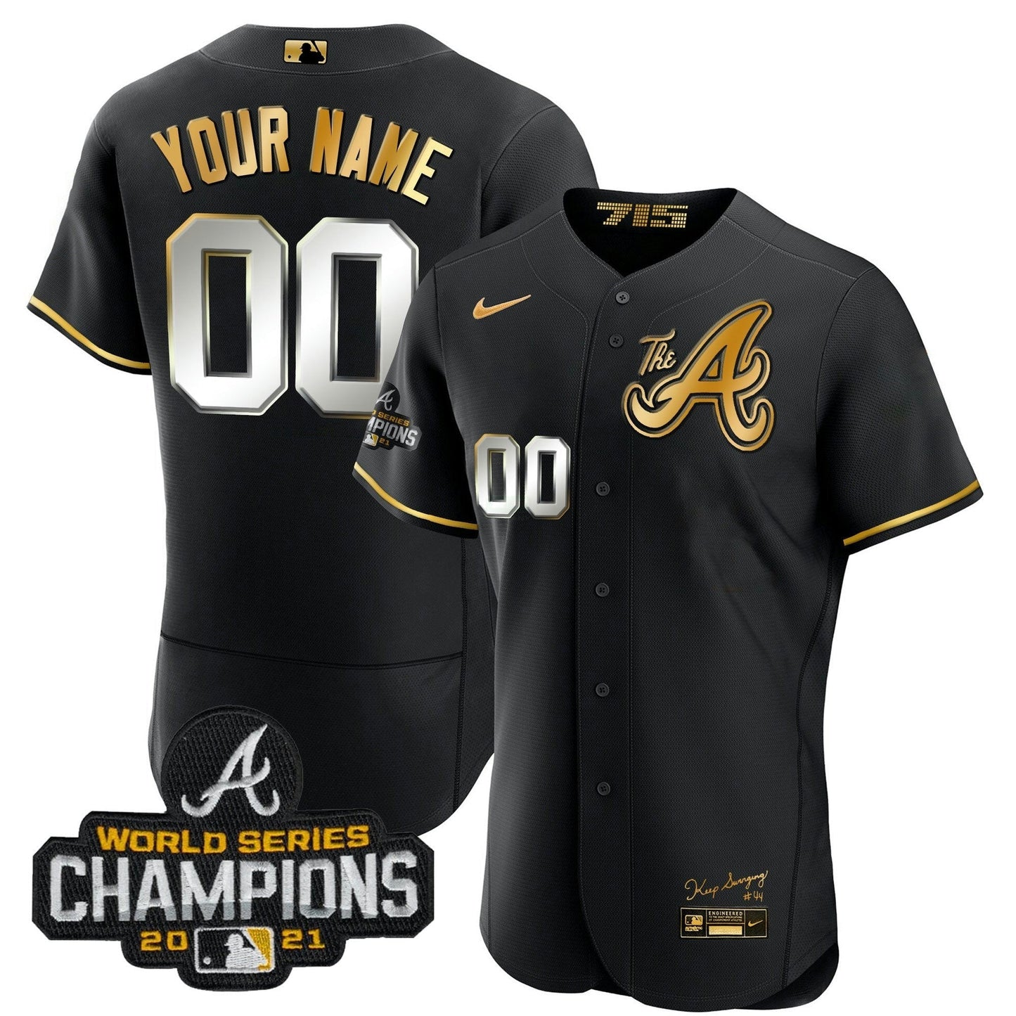 Camisa MLB Atlanta Champions City Connect Dourada Jersey