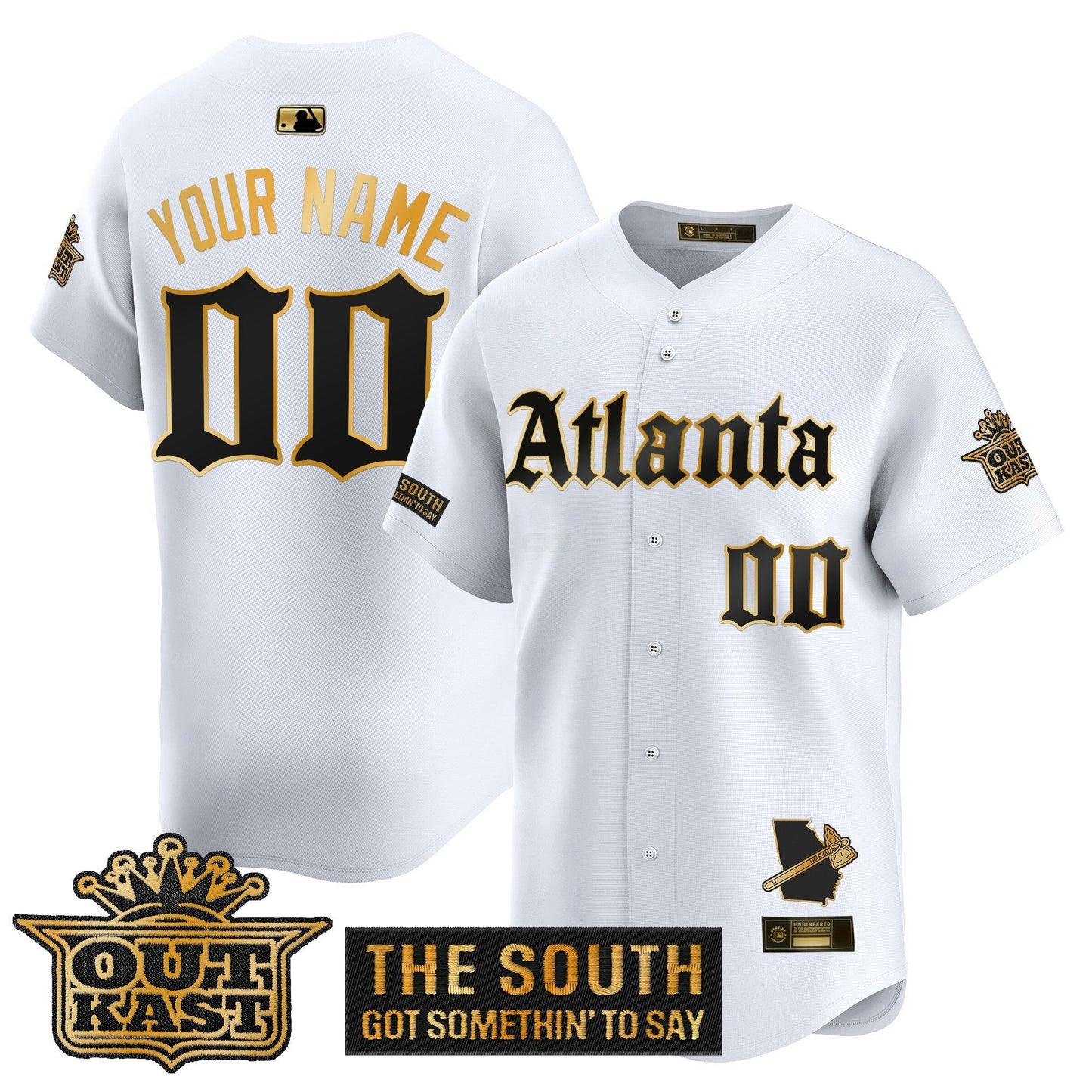 Camisa MLB Atlanta ‘Gothic South x Outkast Edition’ Dourada Vapor Premier Limited Jersey