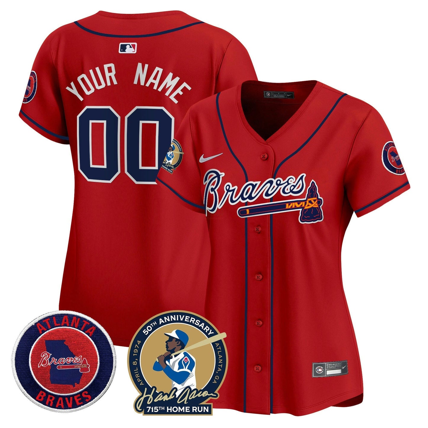 Camisa MLB Atlanta Hank Aaron 715th Home Run Patch Vapor Premier Limited Jersey