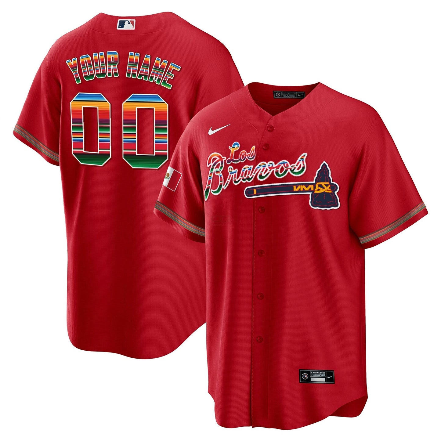 Camisa MLB Atlanta Los Bravos Mexico Jersey