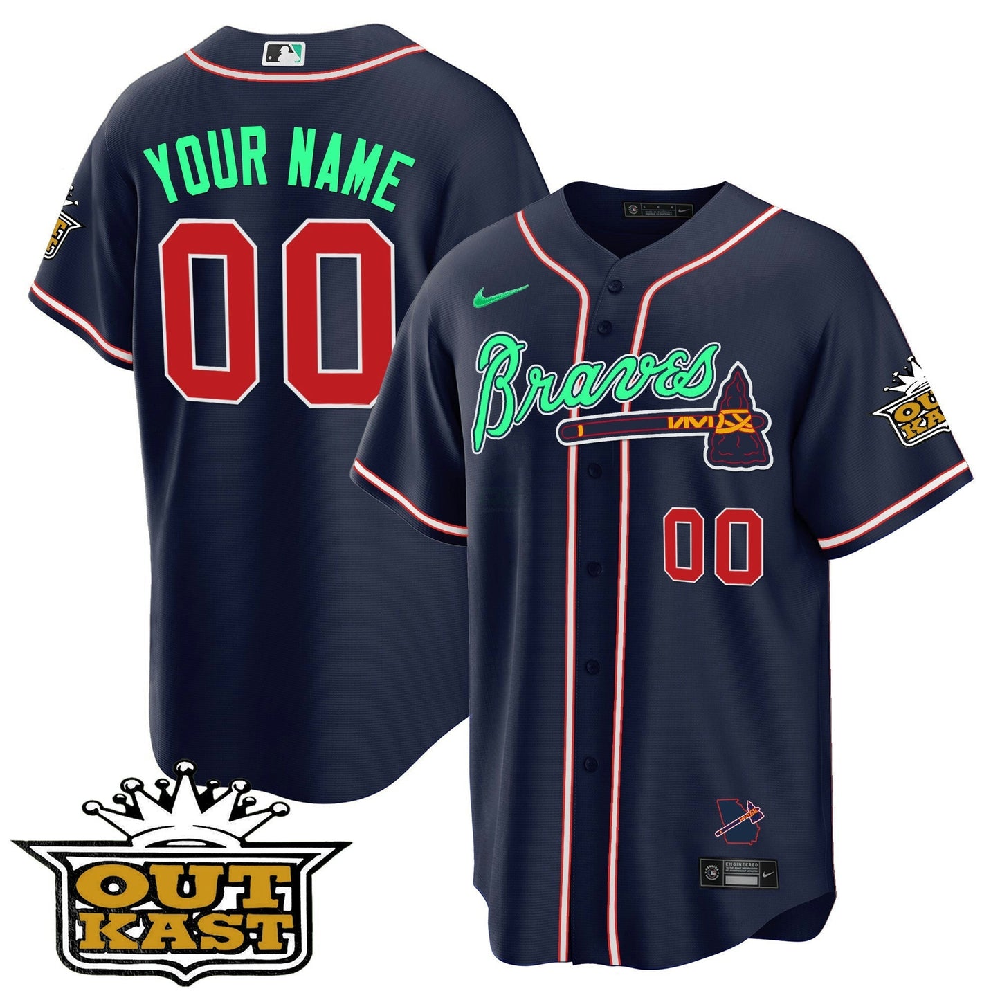Camisa MLB Atlanta Outkast Cool Base Jersey – Galaxy Version – Stitched