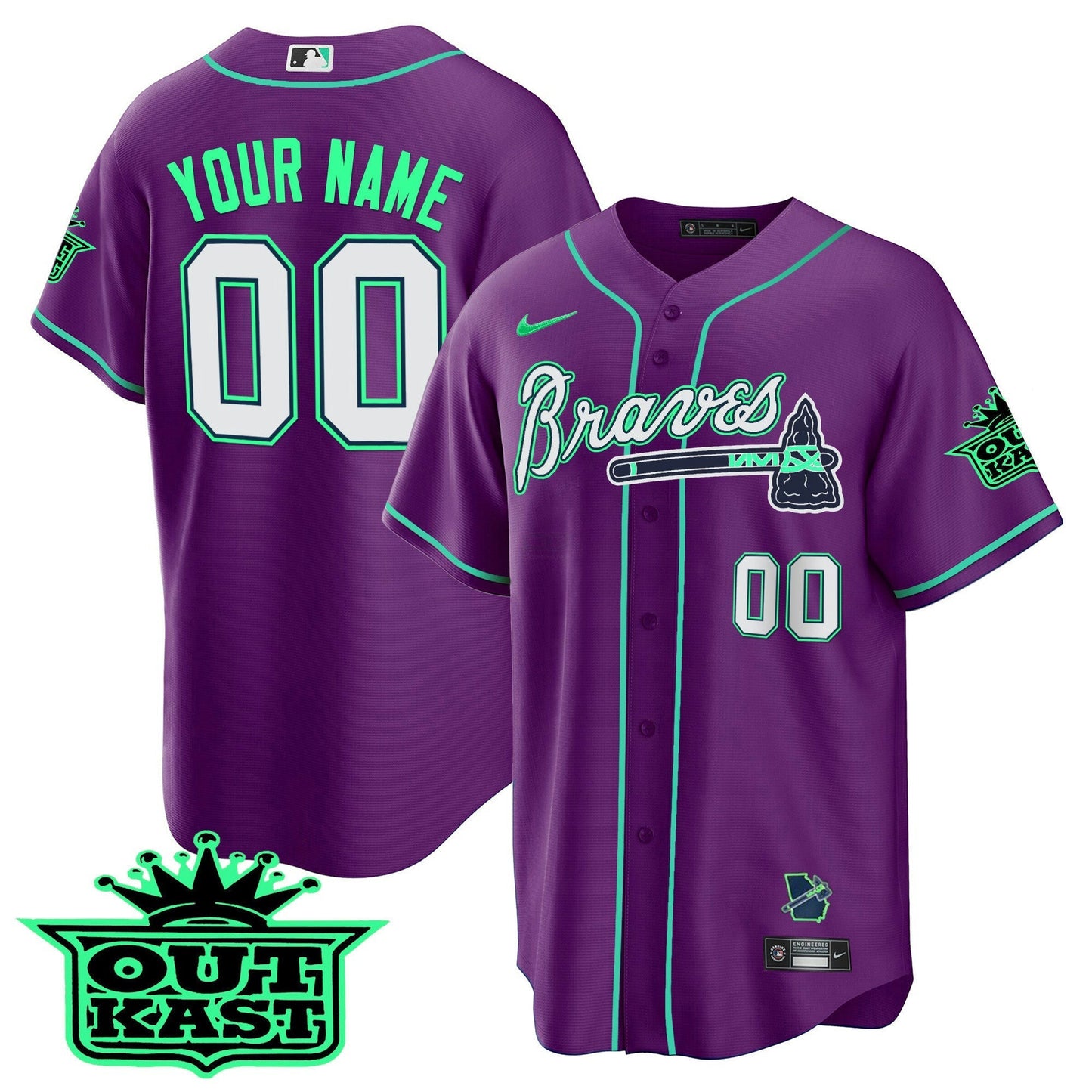 Camisa MLB Atlanta Outkast Cool Base Jersey – Galaxy Version – Stitched