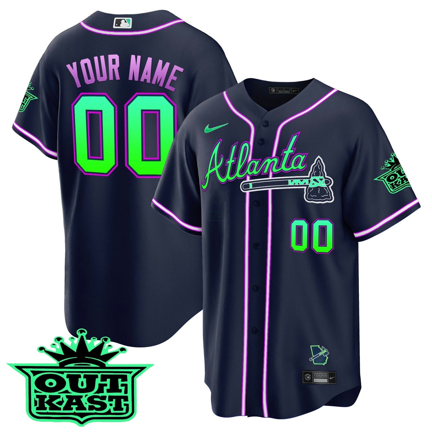 Camisa MLB Atlanta Outkast Cool Base Jersey V3 – Galaxy Version – Stitched
