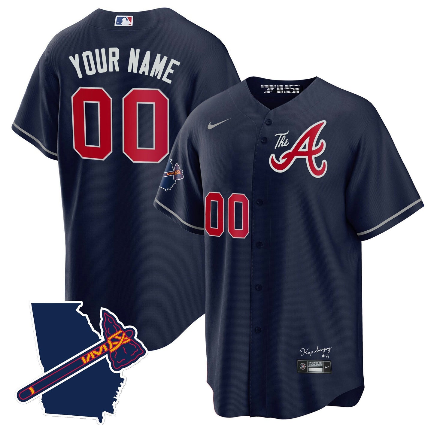Camisa MLB Atlanta The A Dourada Cool Base Jersey – Georgia Patch